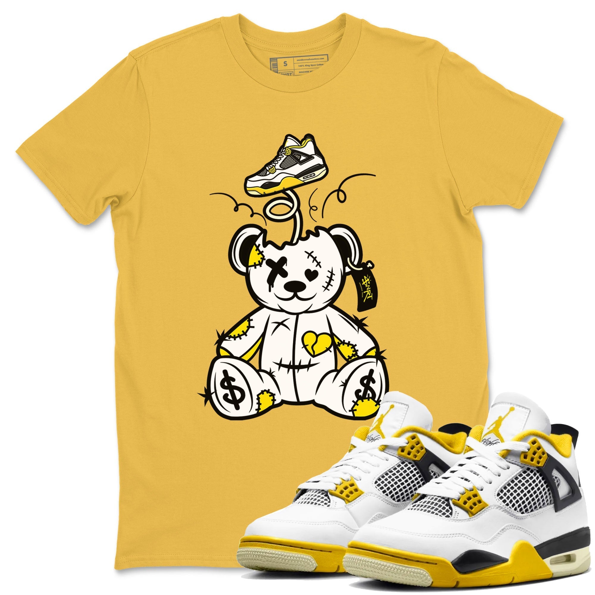 Surprise Teddy Bear snkmatch Tees - Air Jordan 4 Vivid Sulfur