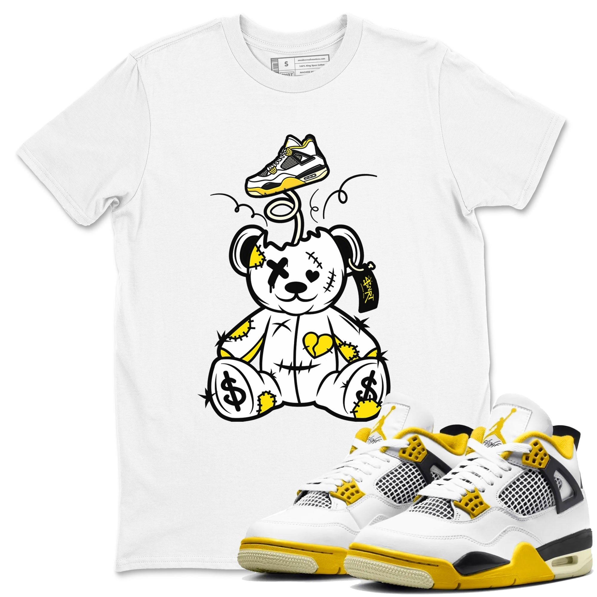 Surprise Teddy Bear snkmatch Tees - Air Jordan 4 Vivid Sulfur