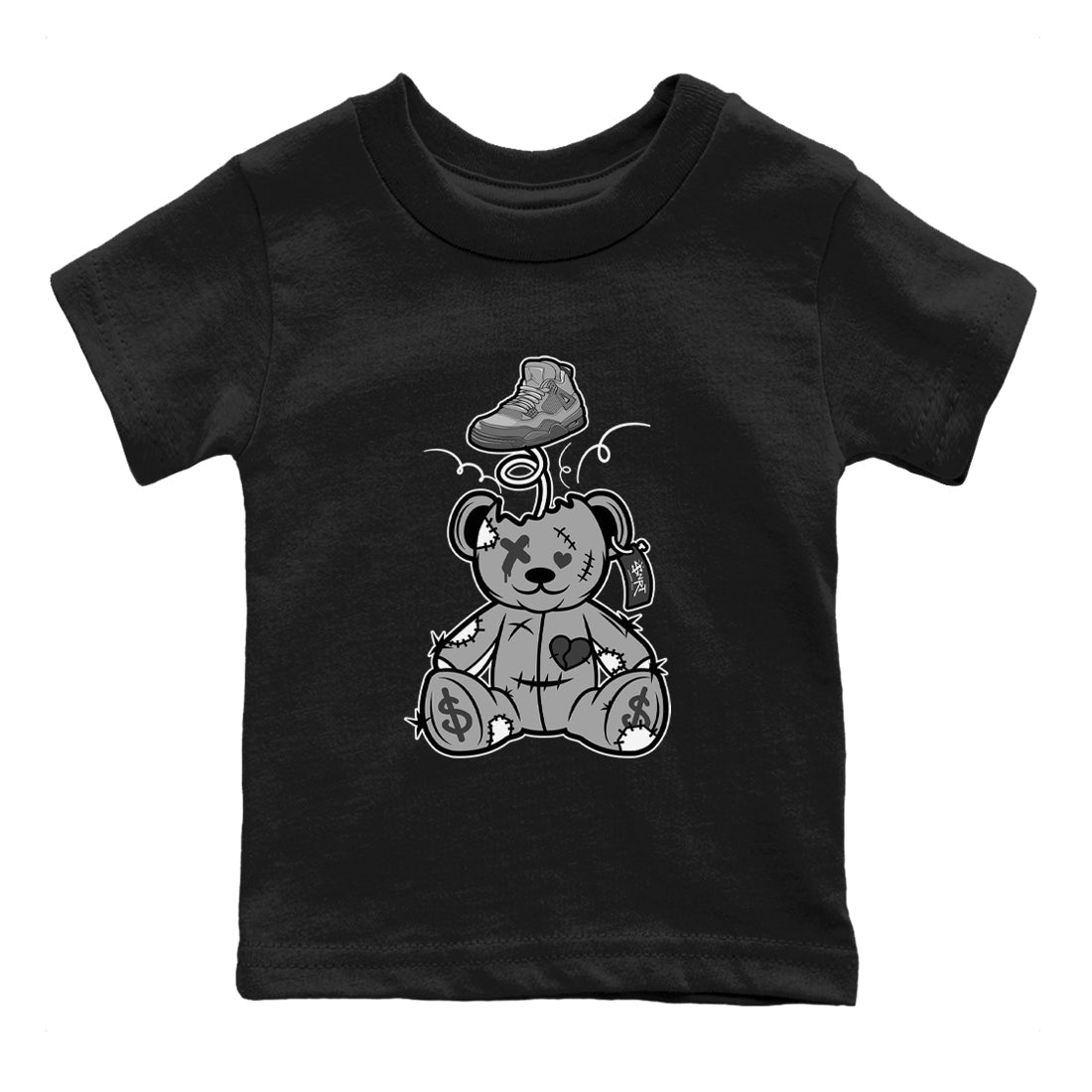 Surprise Teddy Bear snkmatch Tees Kids - Air Jordan 4 Wet Cement
