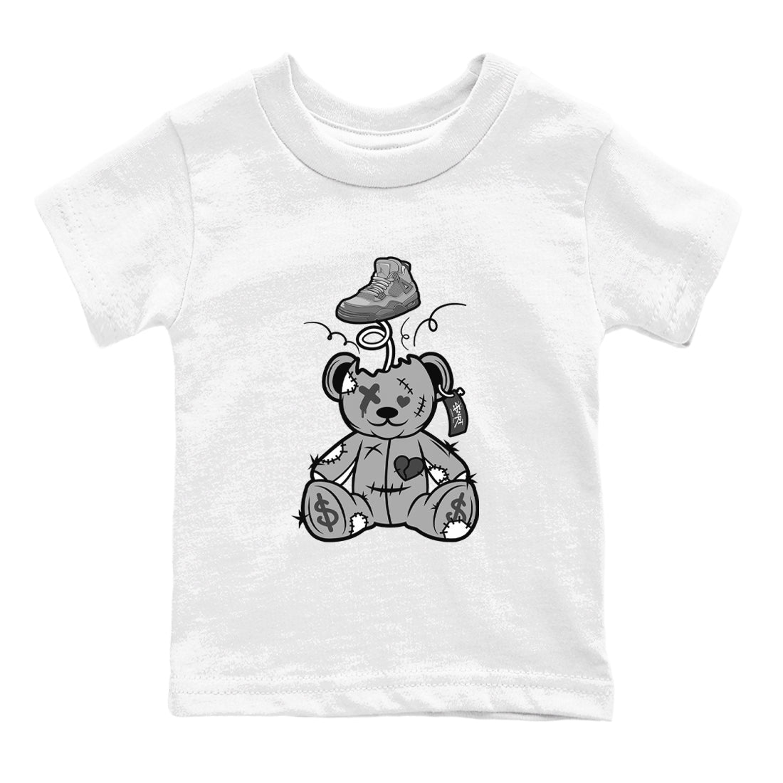 Surprise Teddy Bear snkmatch Tees Kids - Air Jordan 4 Wet Cement