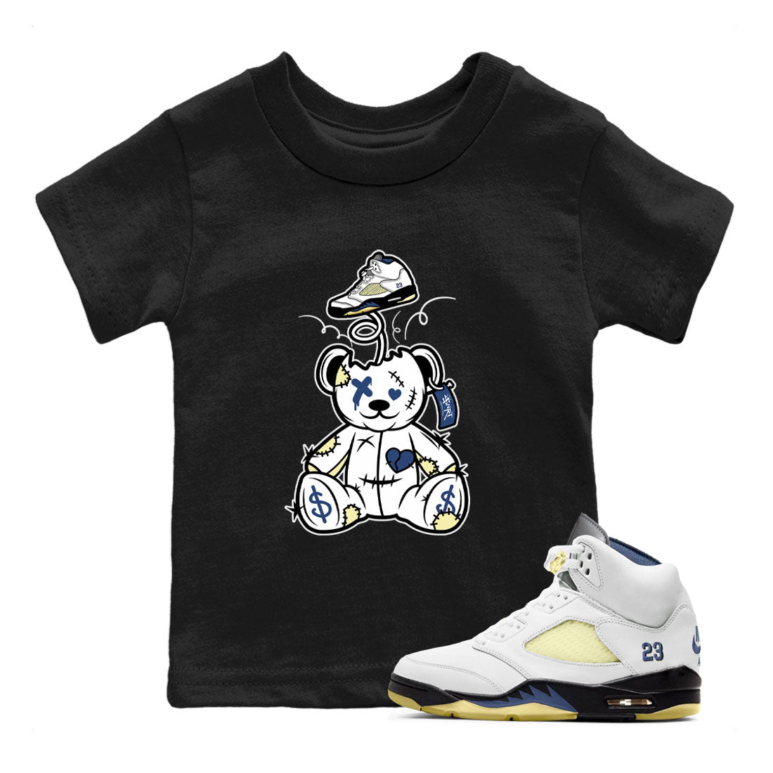 Surprise Teddy Bear snkmatch Tee Kids - Air Jordan 5 A Ma Maniere x Photon Dust