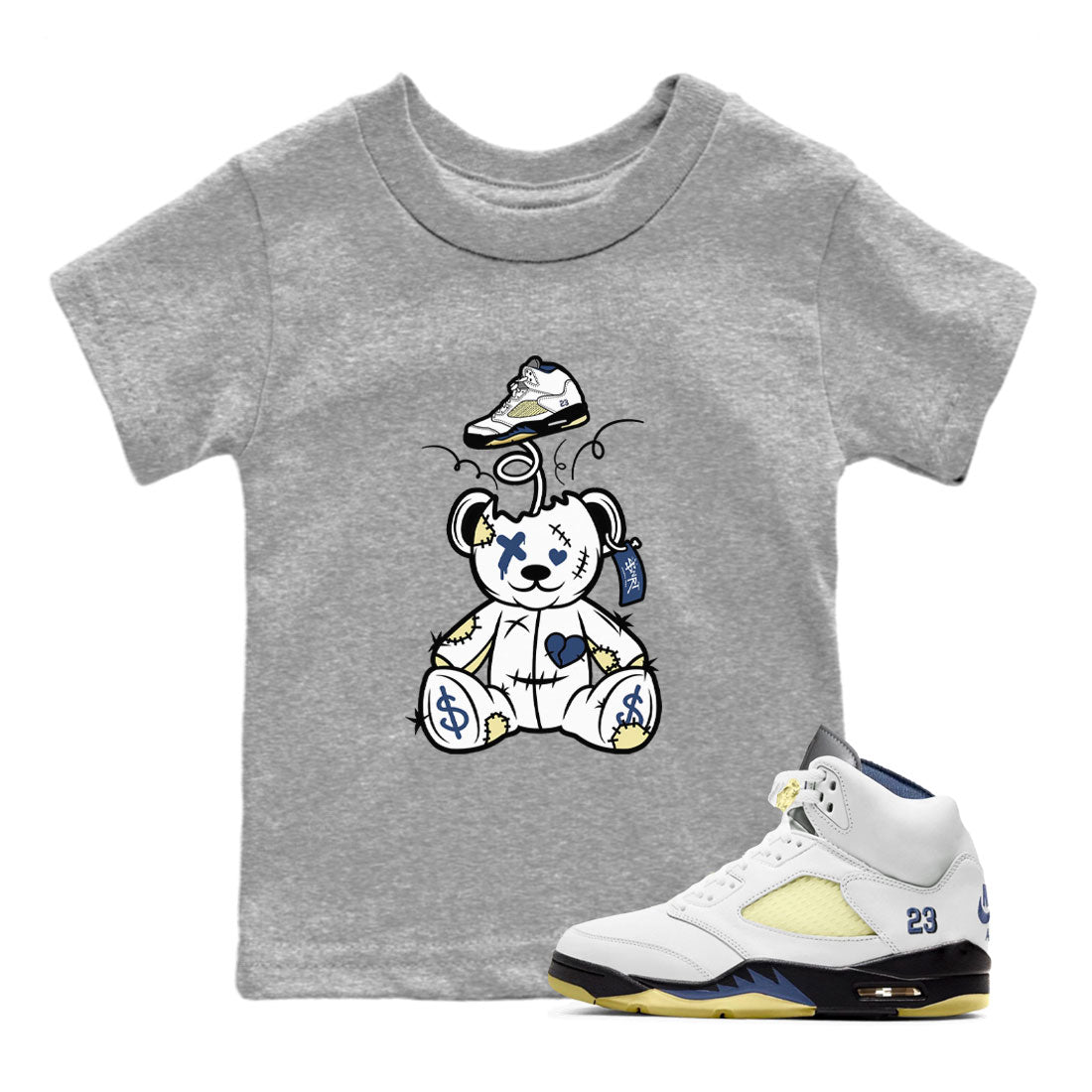 Surprise Teddy Bear snkmatch Tee Kids - Air Jordan 5 A Ma Maniere x Photon Dust