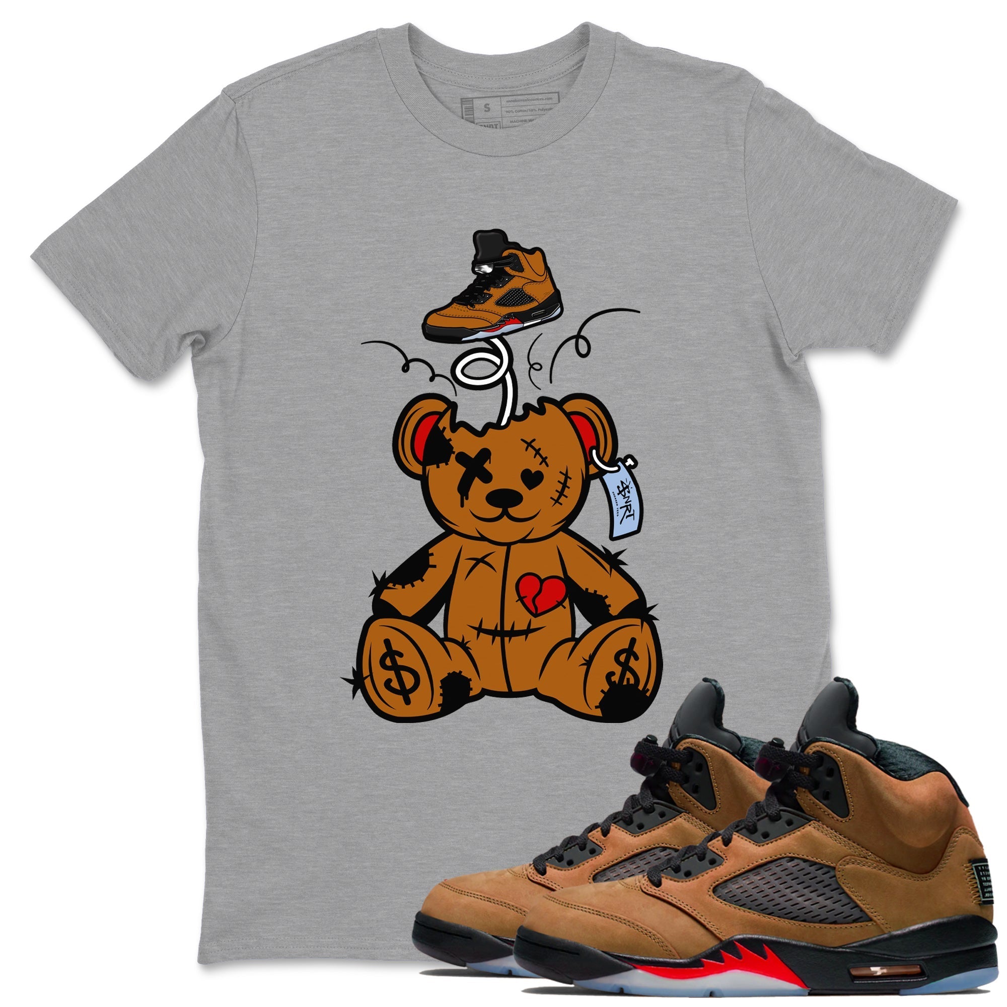 Surprise Teddy Bear snkmatch Tees - Air Jordan 5 Archaeo Brown