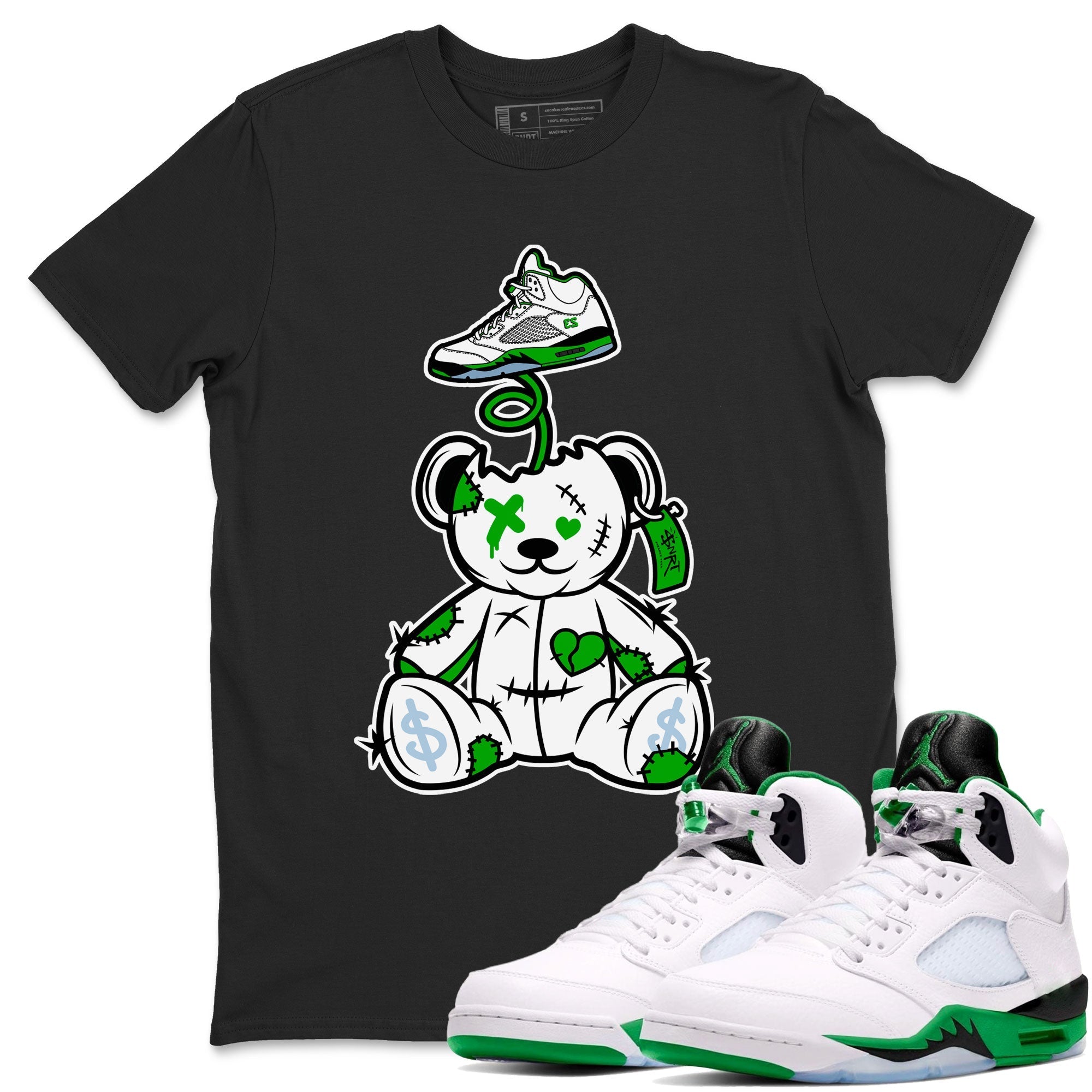 Surprise Teddy Bear snkmatch Tee - Air Jordan 5 Lucky Green