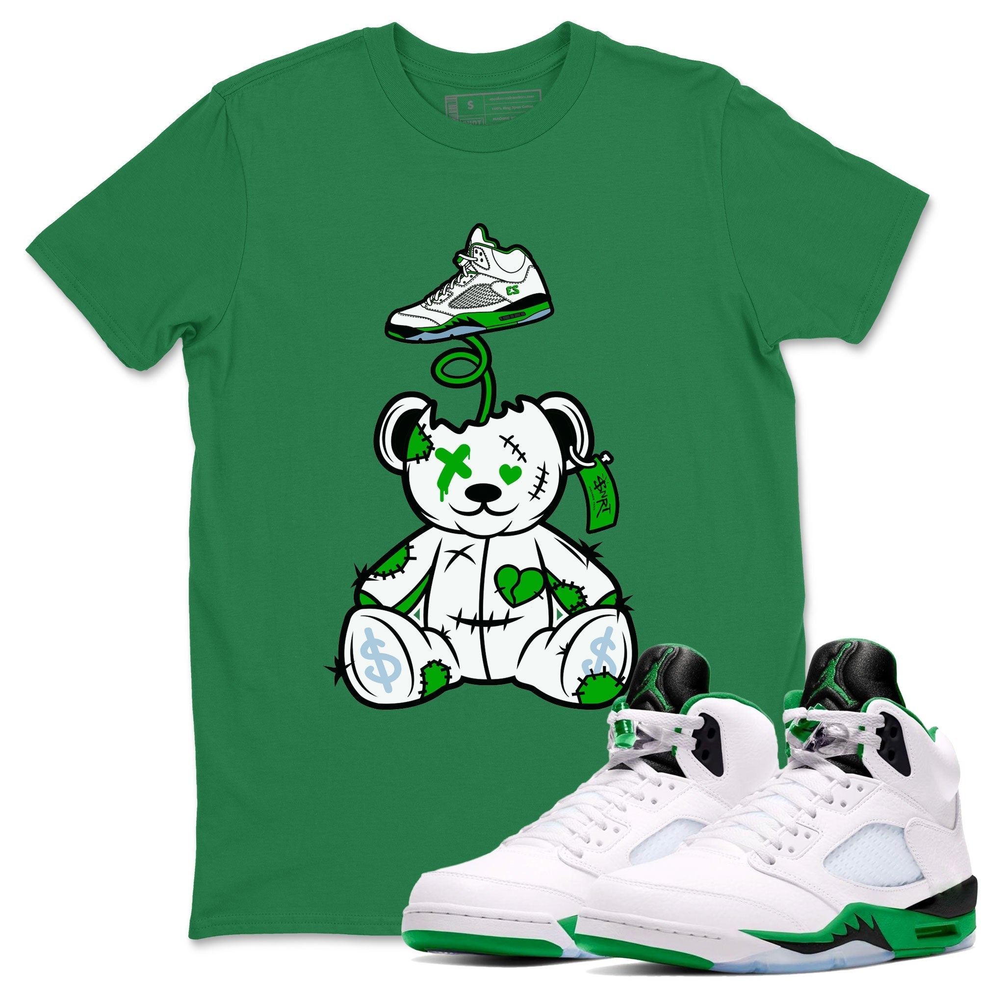 Surprise Teddy Bear snkmatch Tee - Air Jordan 5 Lucky Green