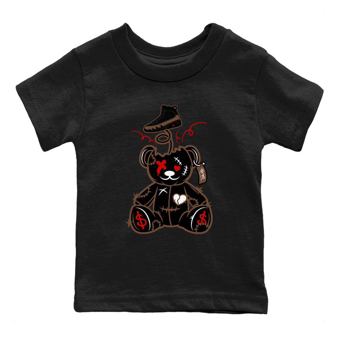 Surprise Teddy Bear snkmatch Tees Kids - Air Jordan 9 Olive