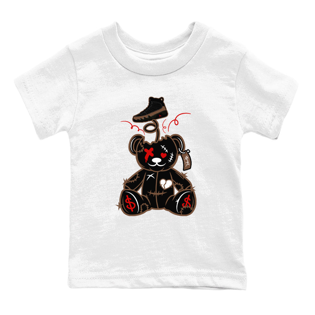 Surprise Teddy Bear snkmatch Tees Kids - Air Jordan 9 Olive