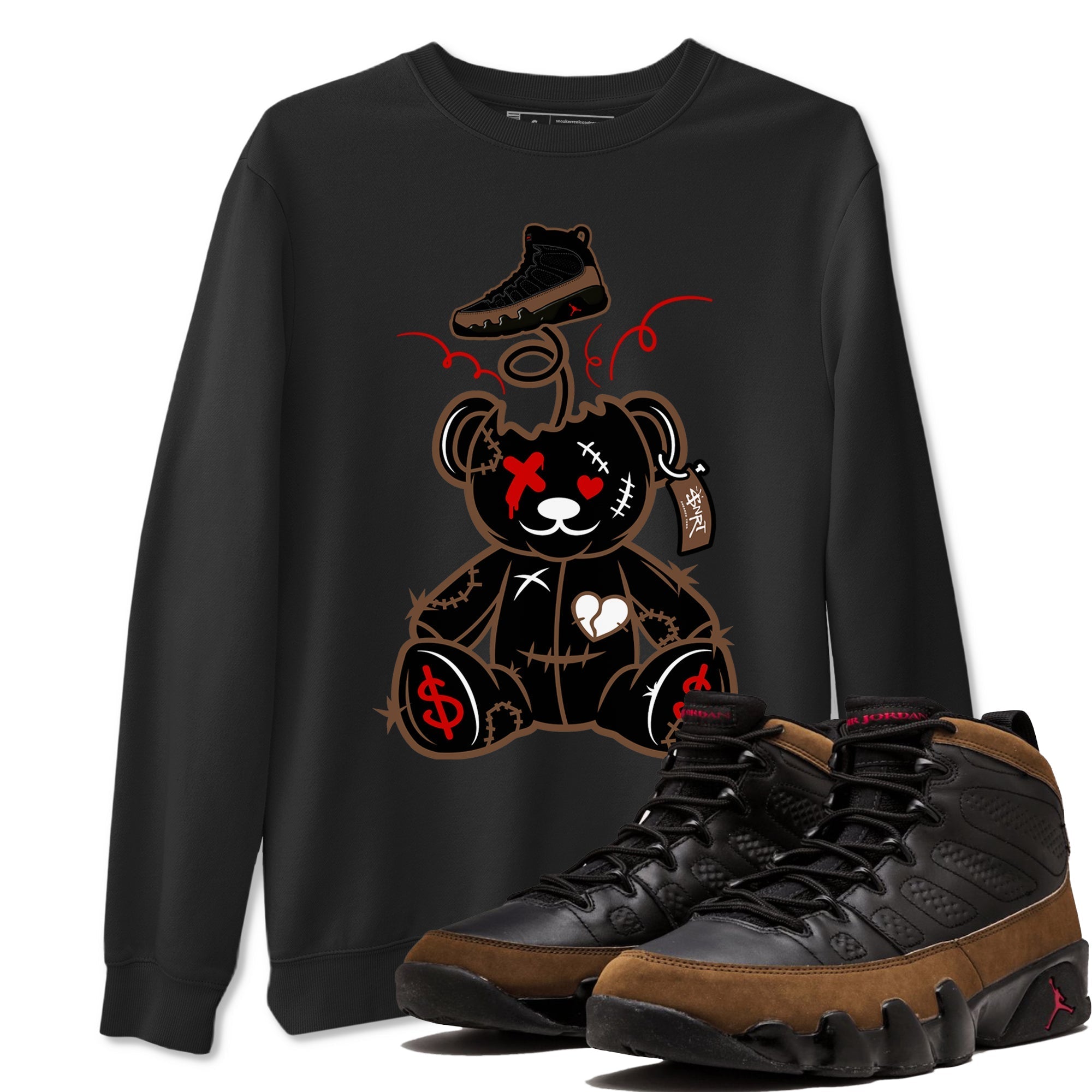 Surprise Teddy Bear snkmatch Tees - Air Jordan 9 Olive
