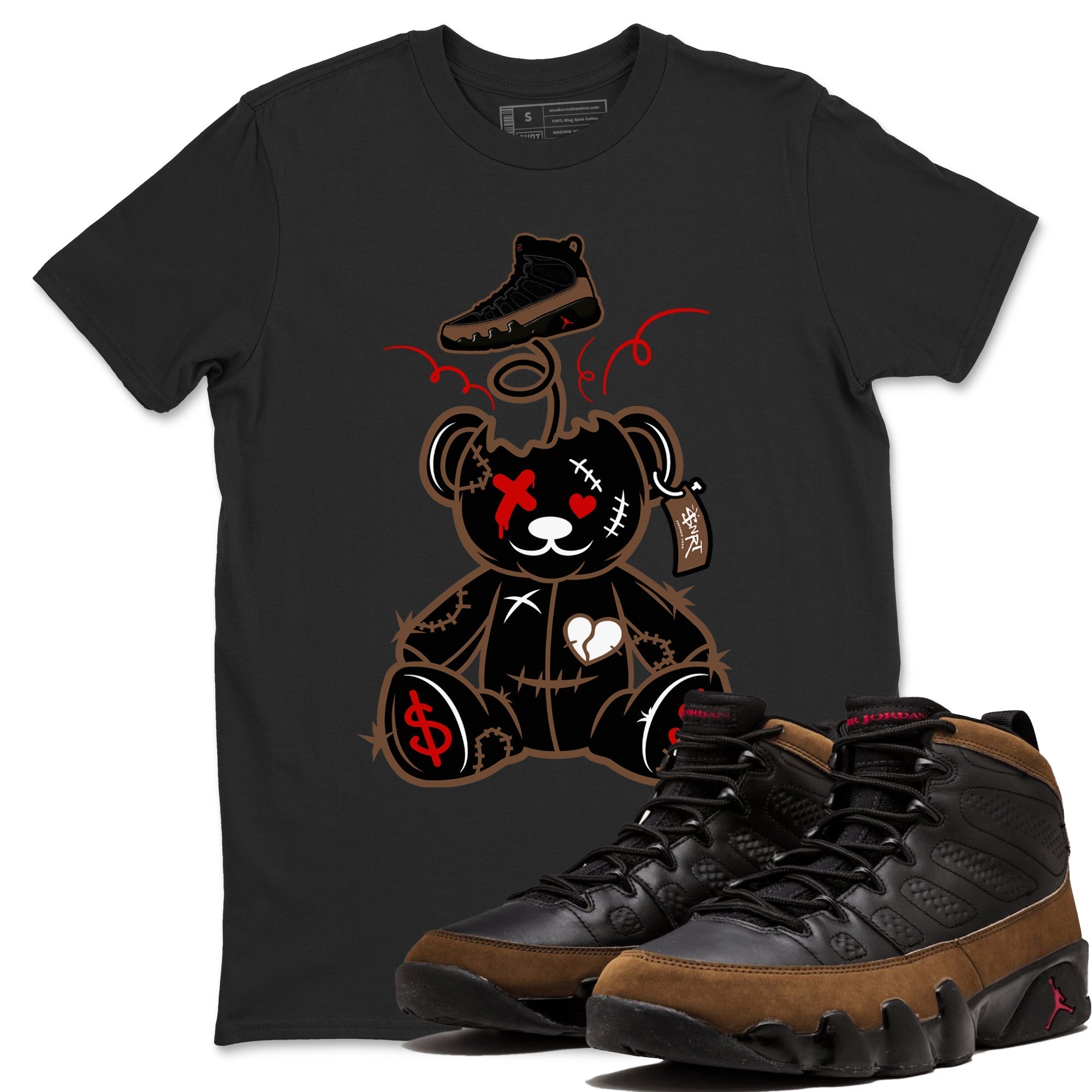 Surprise Teddy Bear snkmatch Tees - Air Jordan 9 Olive