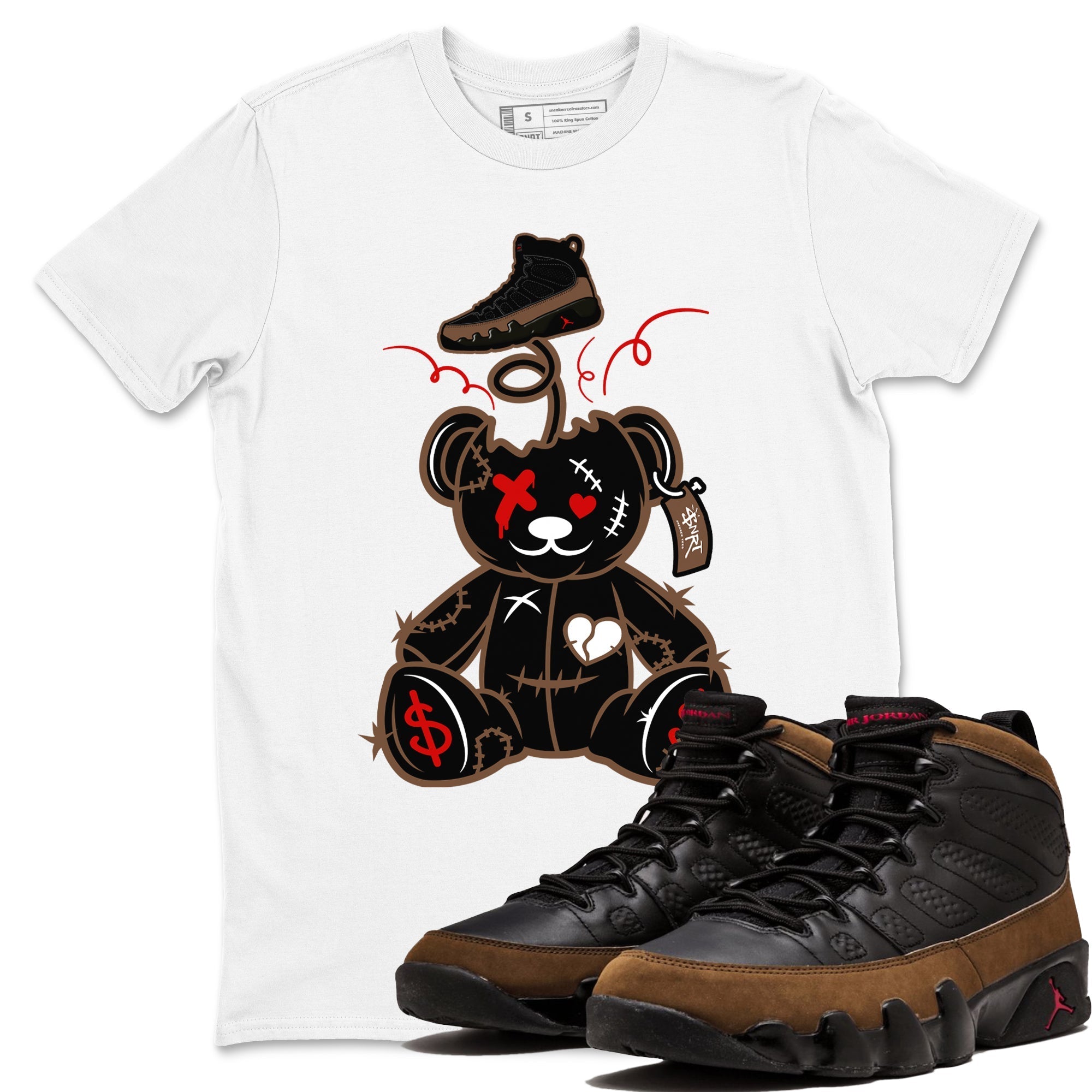 Surprise Teddy Bear snkmatch Tees - Air Jordan 9 Olive