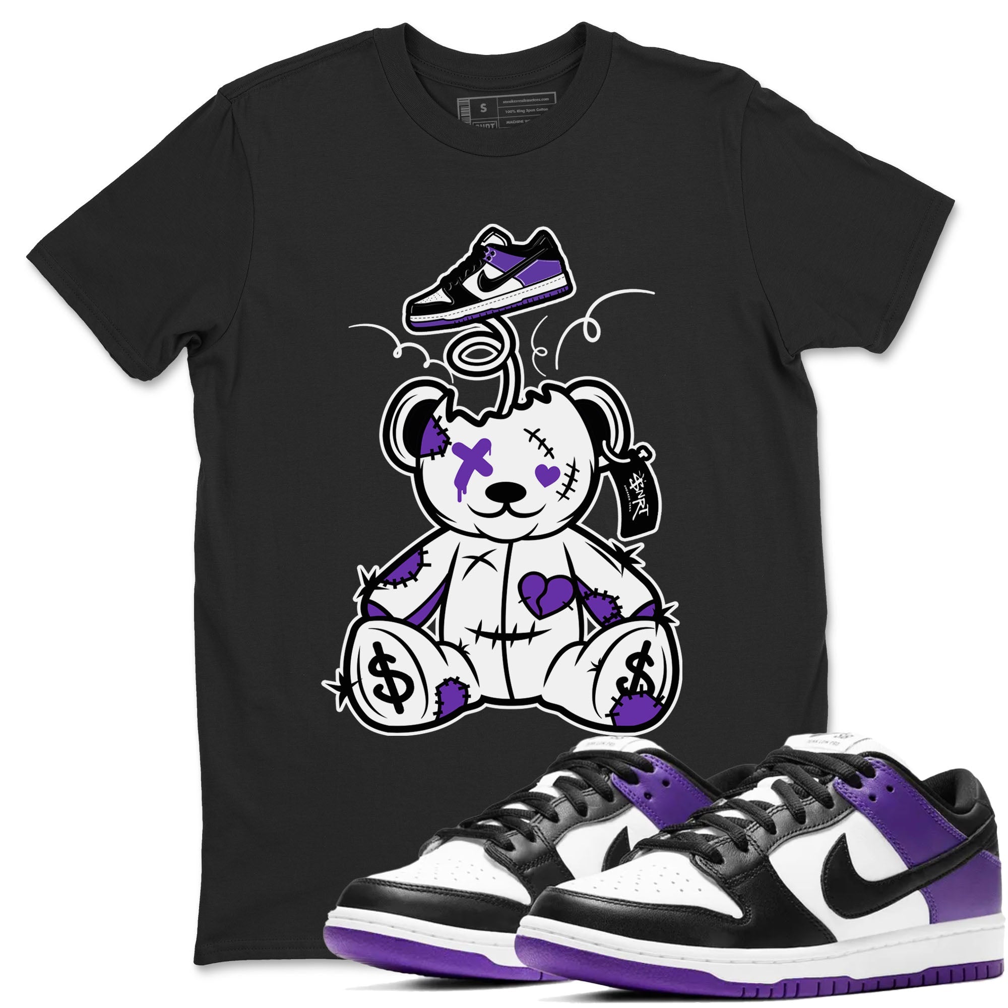 Surprise Teddy Bear snkmatch Tees - Dunk Low Court Purple