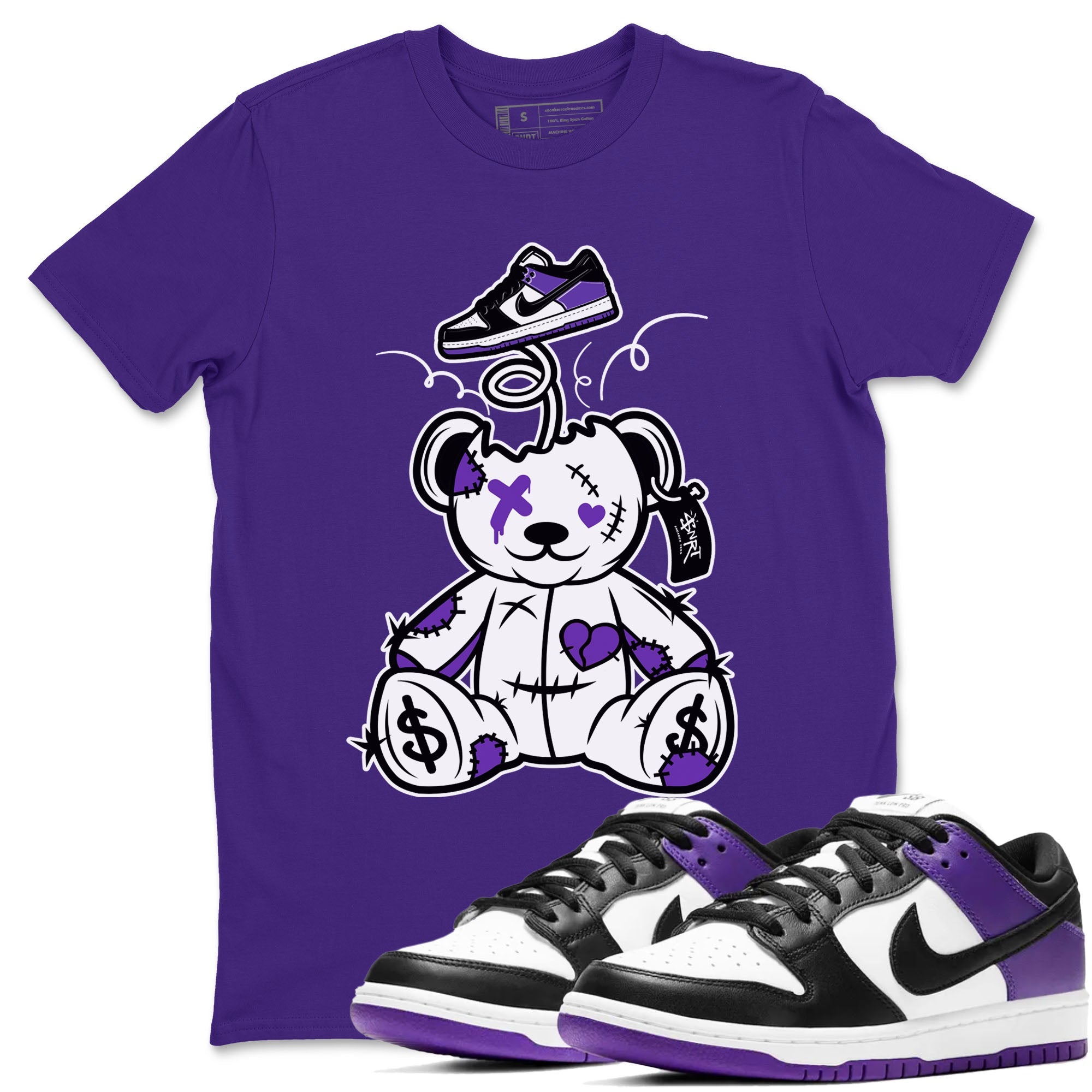 Surprise Teddy Bear snkmatch Tees - Dunk Low Court Purple