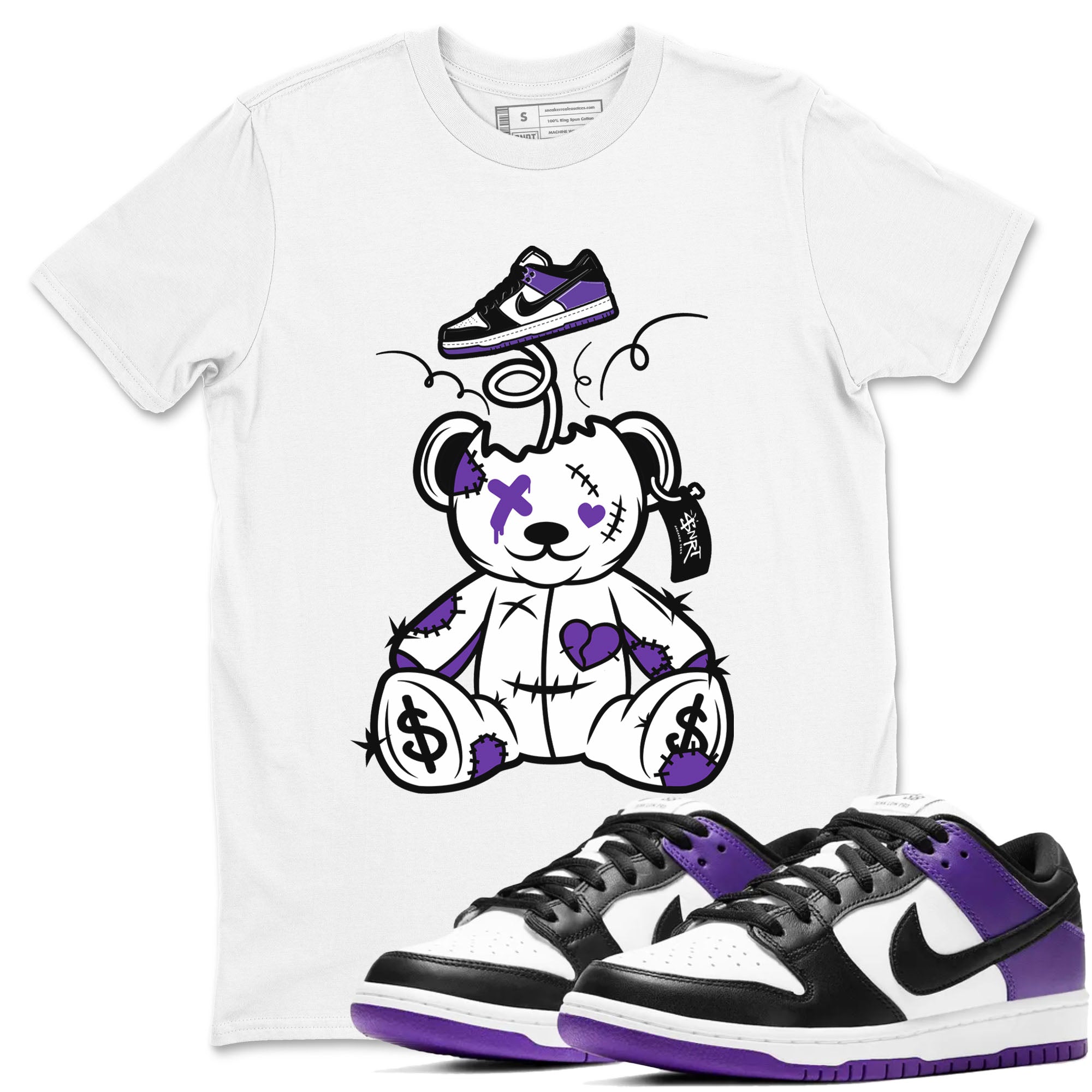 Surprise Teddy Bear snkmatch Tees - Dunk Low Court Purple