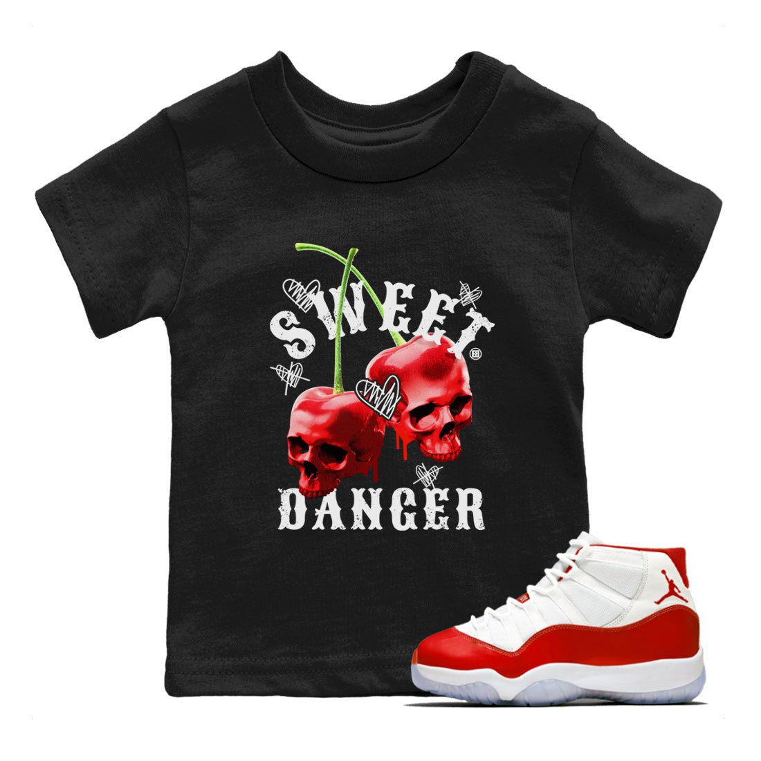 Sweet Danger Kids Tops - Air Jordan 11 Cherry