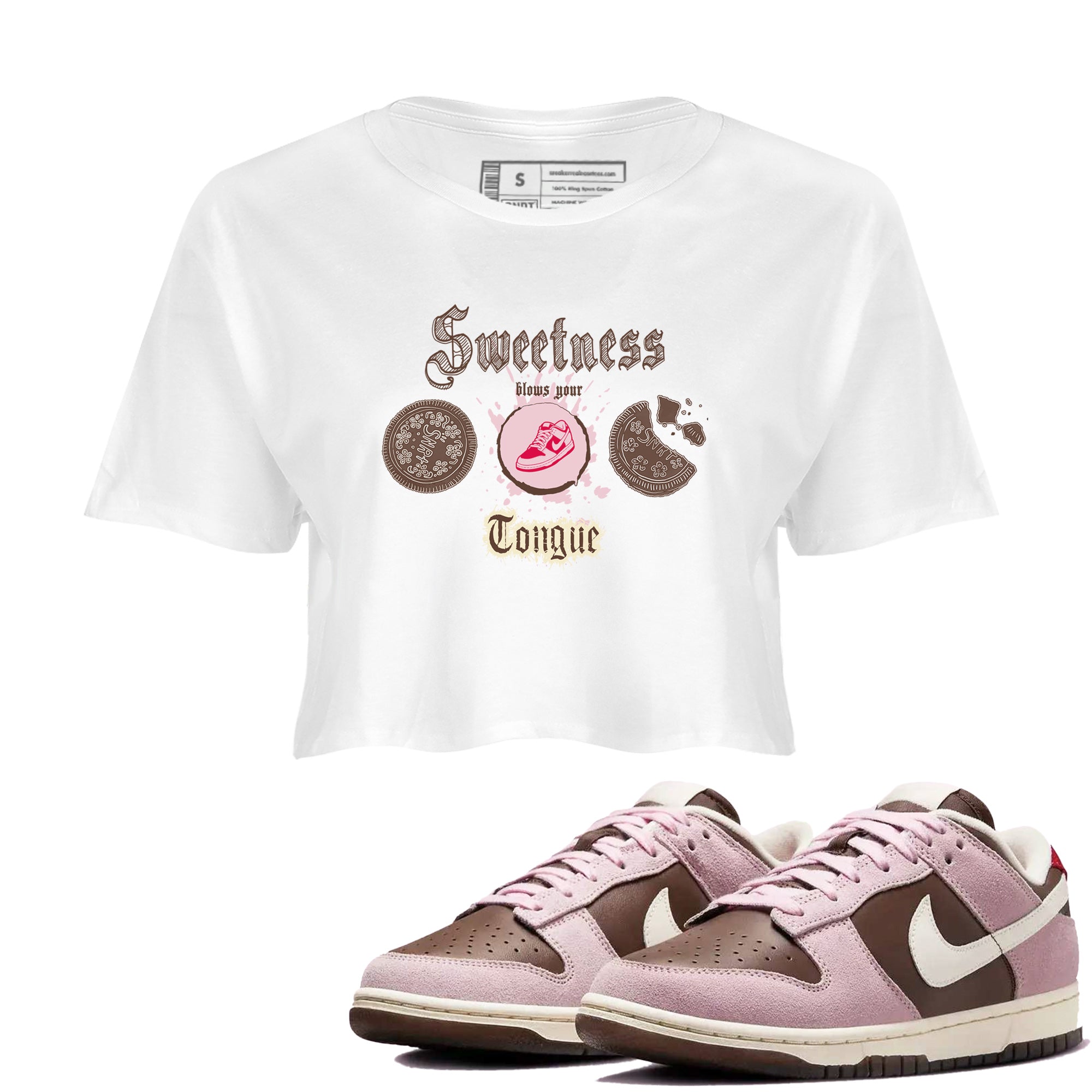 Sweetness Blows Your Tongue snkmatch Women's Top - Dunk Cacao Wow And Pink Foam