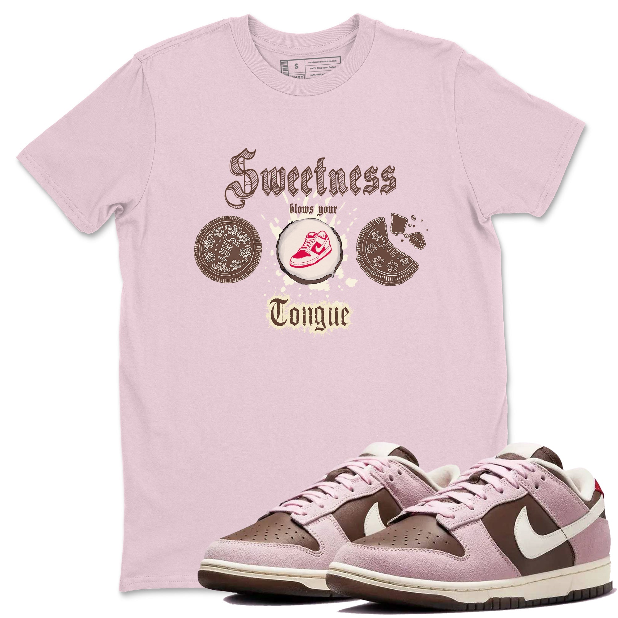 Sweetness Blows Your Tongue snkmatch Tees - Dunk Cacao Wow And Pink Foam