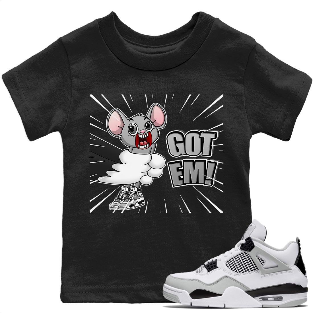 T&J Got Em Kids Tops - Air Jordan 4 Military Black