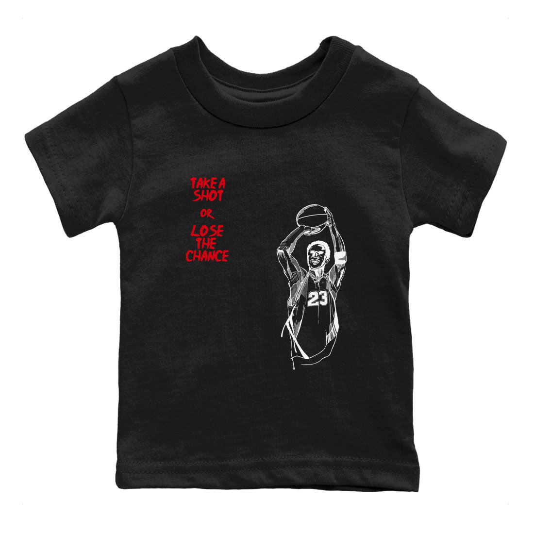 Take A Shot snkmatch Tees Kids - Air Jordan 1 Black Toe Reimagined