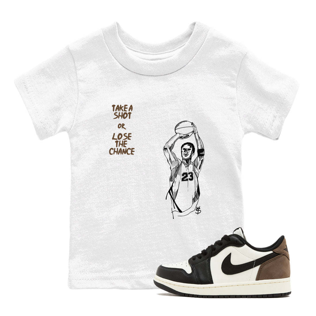 Take A Shot snkmatch Tees Kids - Air Jordan 1 Mocha
