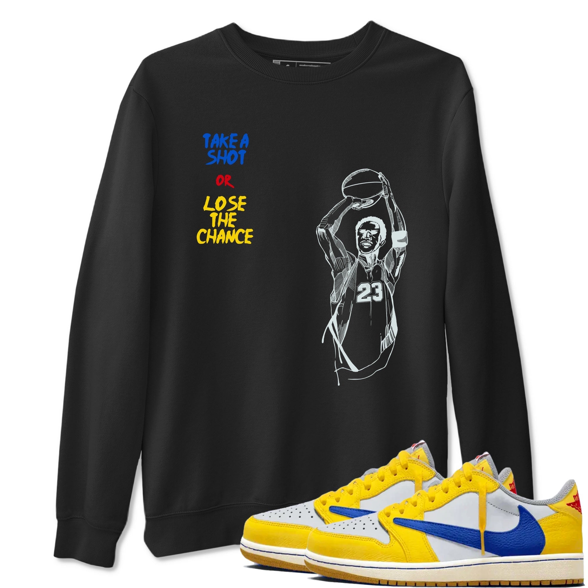 Take A Shot snkmatch Tees - Air Jordan 1 Travis Scott Canary