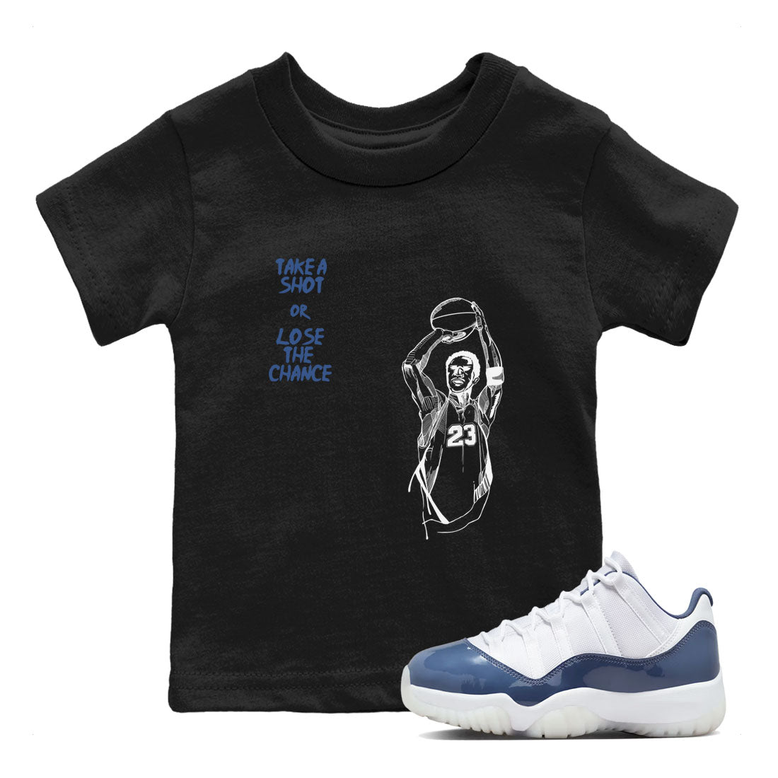 Take A Shot snkmatch Tees Kids - Air Jordan 11 Diffused Blue