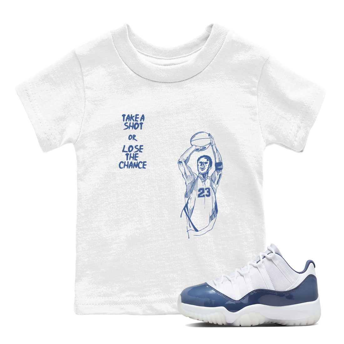 Take A Shot snkmatch Tees Kids - Air Jordan 11 Diffused Blue