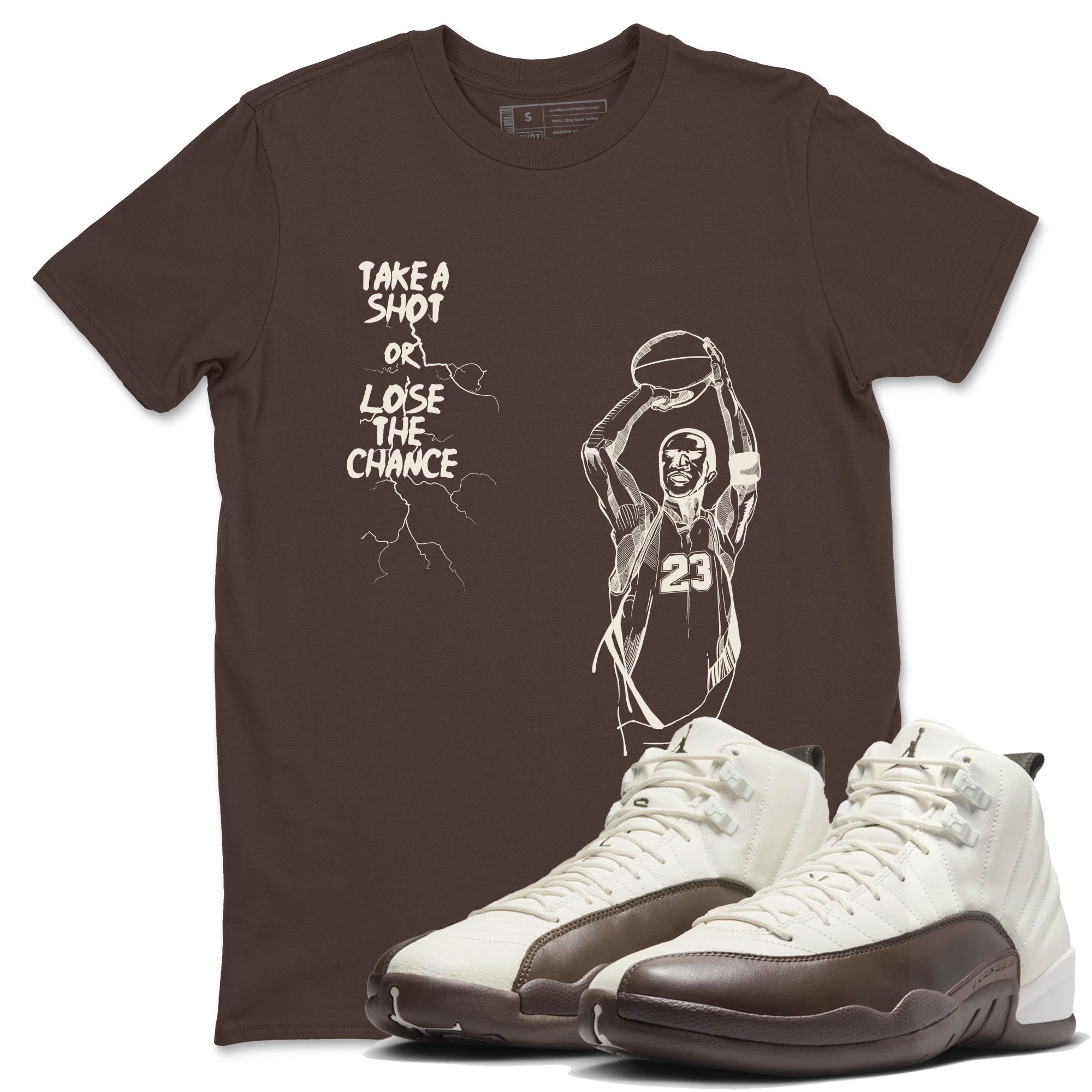 Take A Shot snkmatch Tees - Air Jordan 12 Baroque Brown