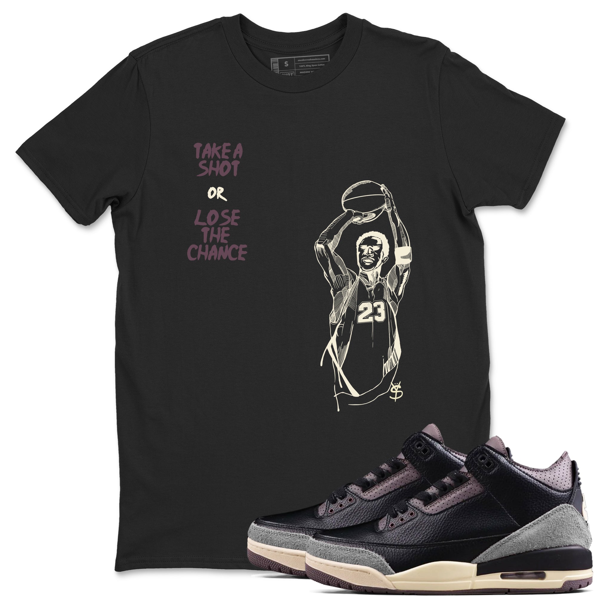 Take A Shot snkmatch Tees - Air Jordan 3 A Ma Maniere x Black