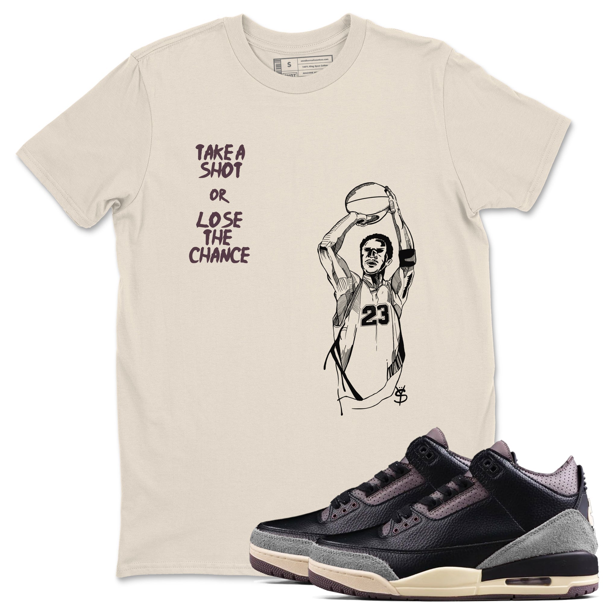 Take A Shot snkmatch Tees - Air Jordan 3 A Ma Maniere x Black