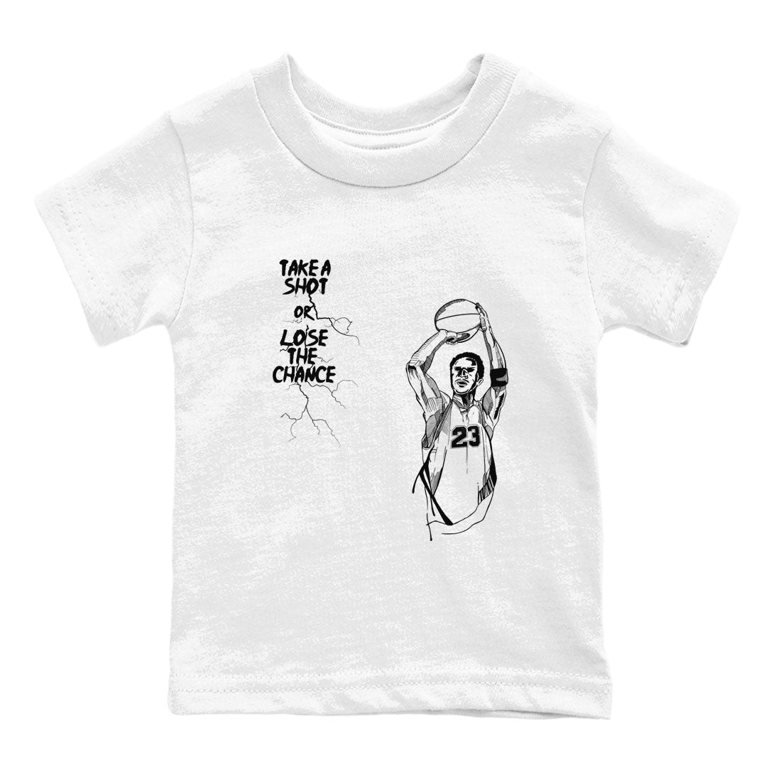 Take A Shot snkmatch Tees Kids - Air Jordan 4 White Thunder