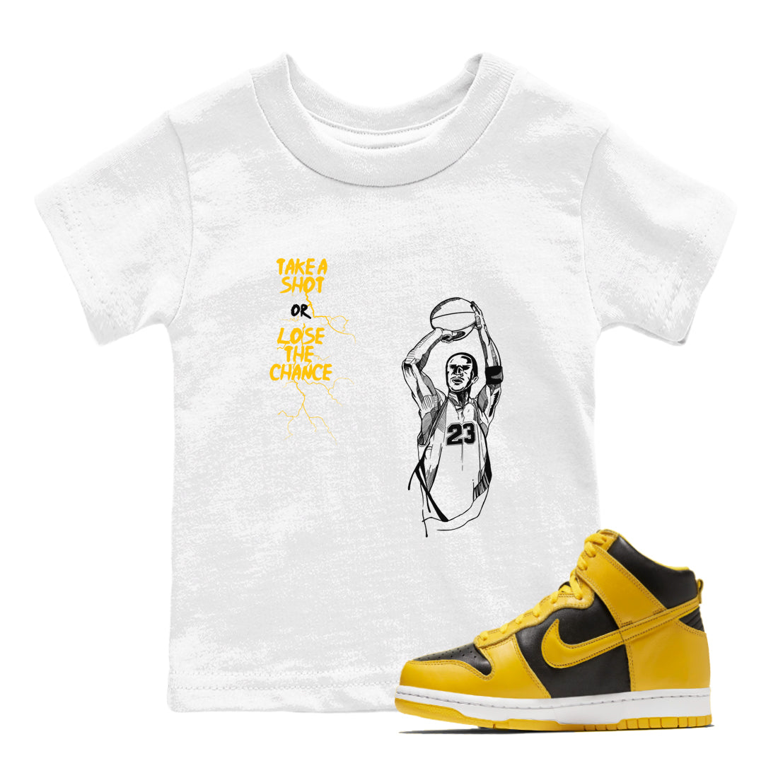 Take A Shot snkmatch Tees Kids - Dunk High Pollen