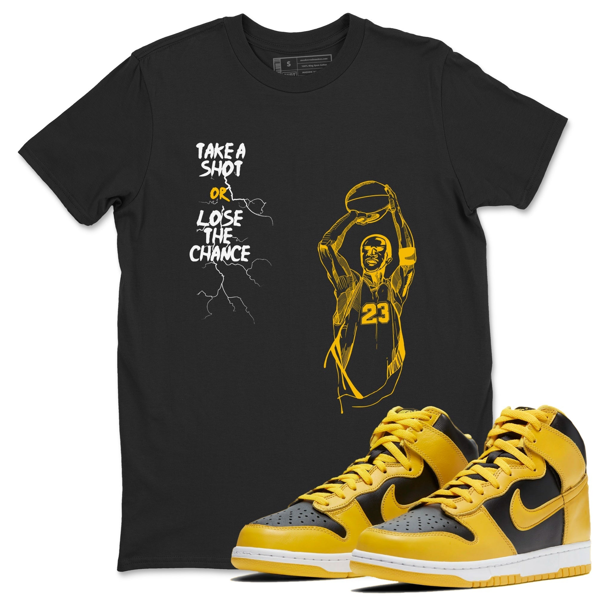 Take A Shot snkmatch Tees - Dunk High Pollen