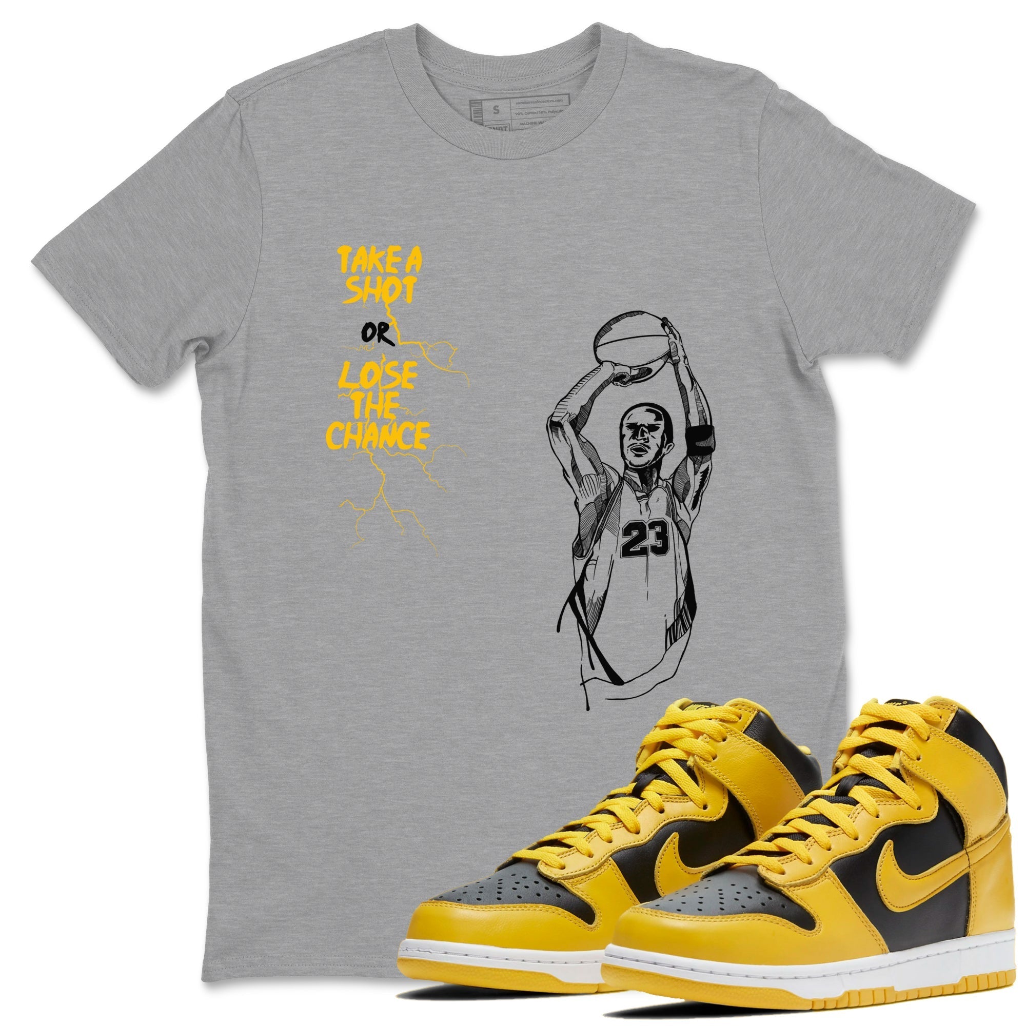 Take A Shot snkmatch Tees - Dunk High Pollen