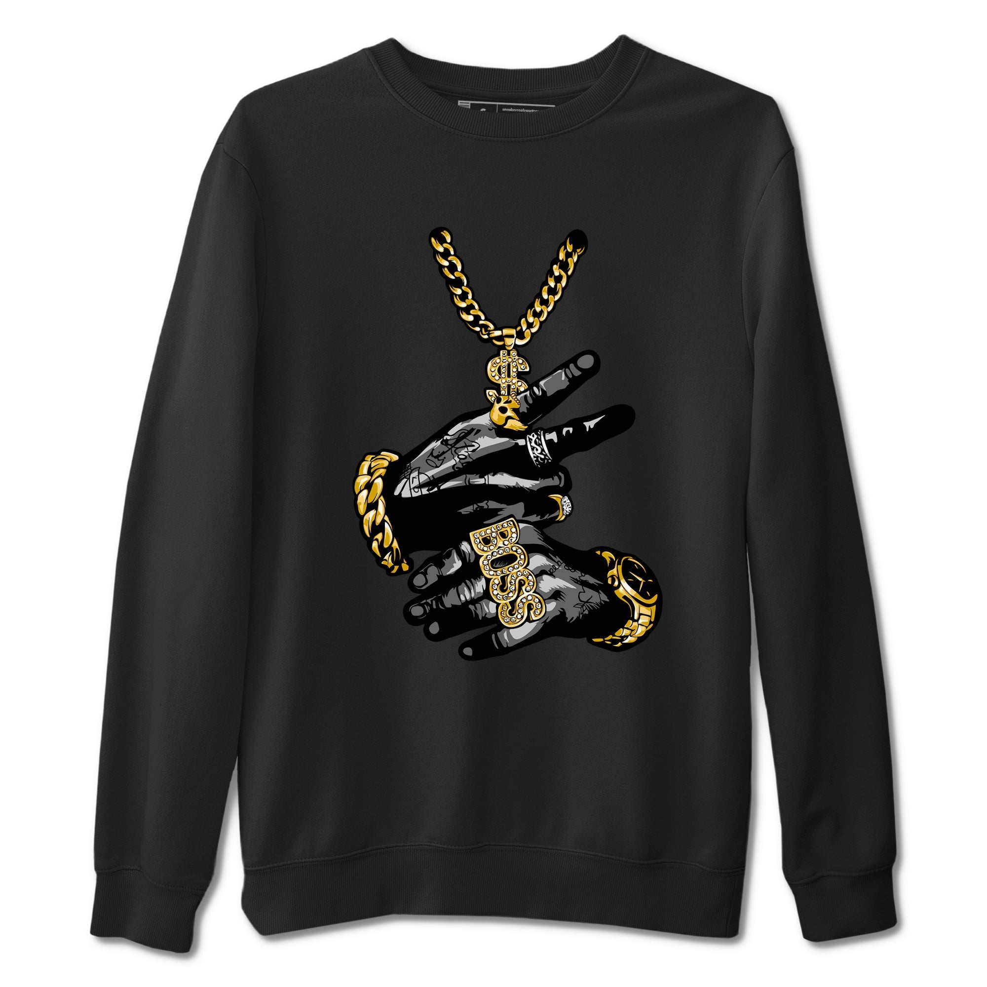 Tattoo Hands snkmatch Tees - Air Jordan 1 Black Metallic Gold