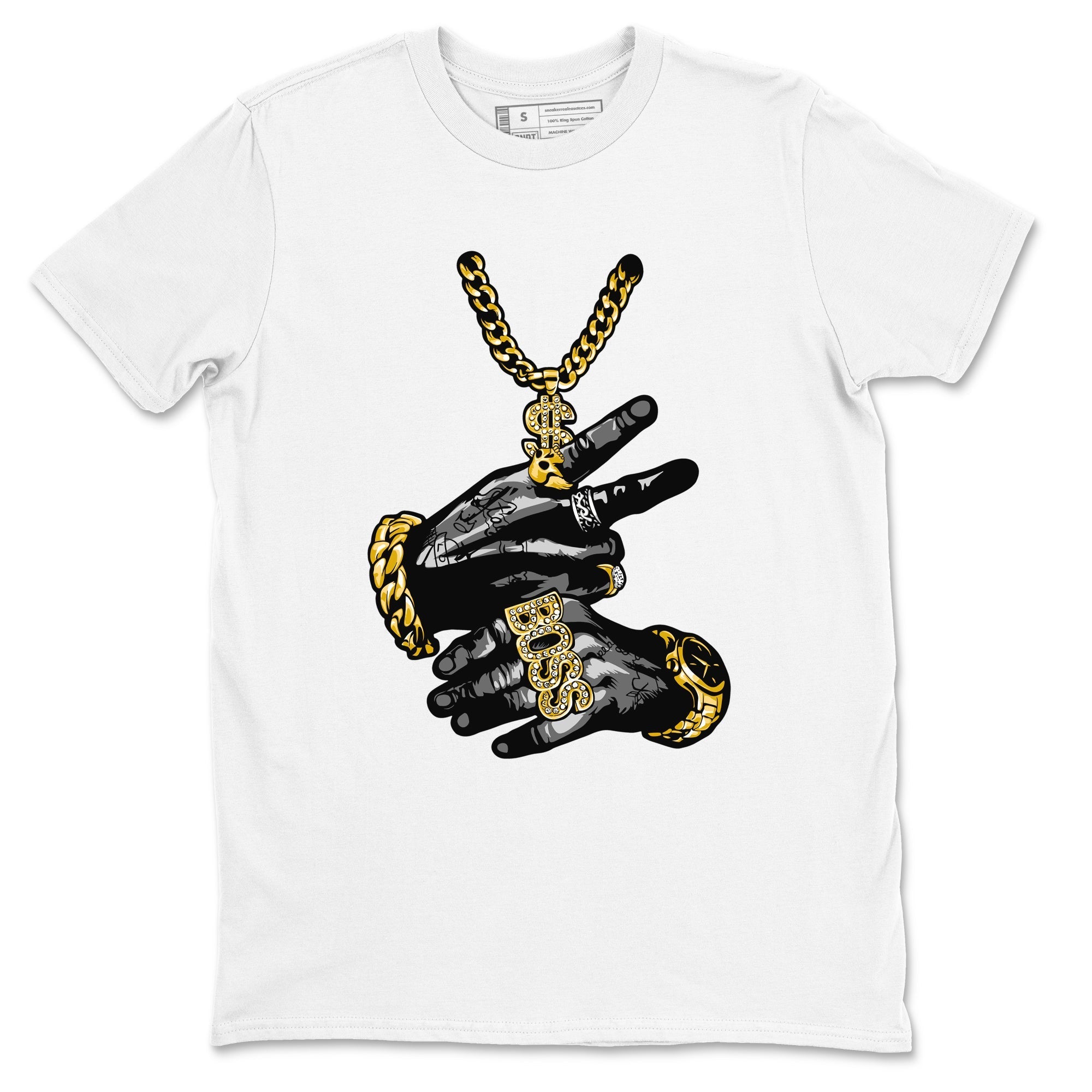 Tattoo Hands snkmatch Tees - Air Jordan 1 Black Metallic Gold