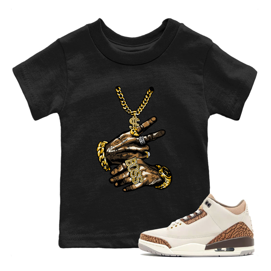 Tattoo Hands Kids Tops - Air Jordan 3 Palomino