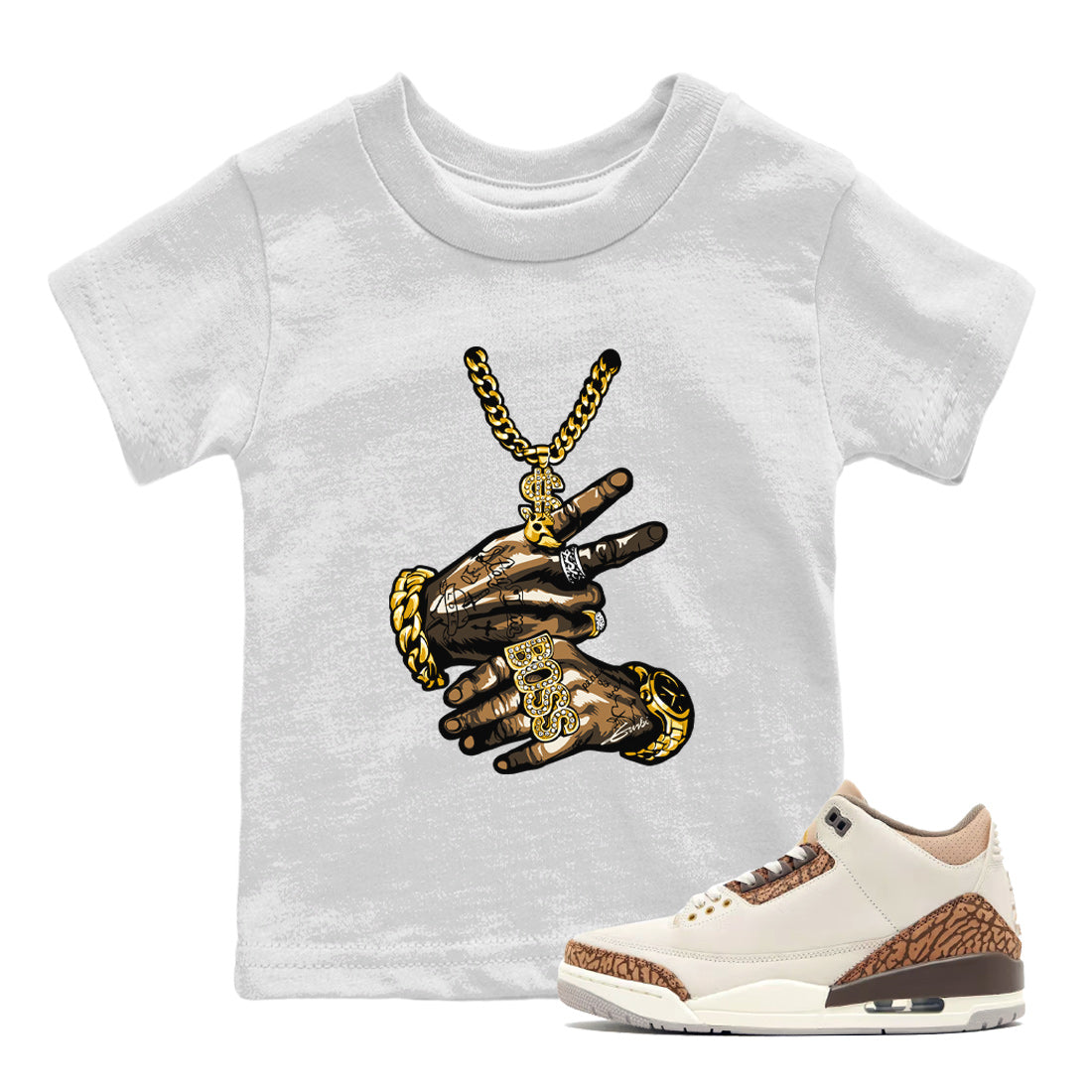 Tattoo Hands Kids Tops - Air Jordan 3 Palomino
