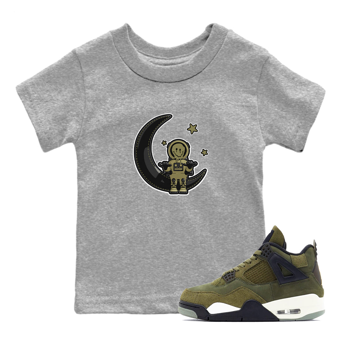 The Astronaut snkmatch Tee Kids - Air Jordan 4 Medium Olive