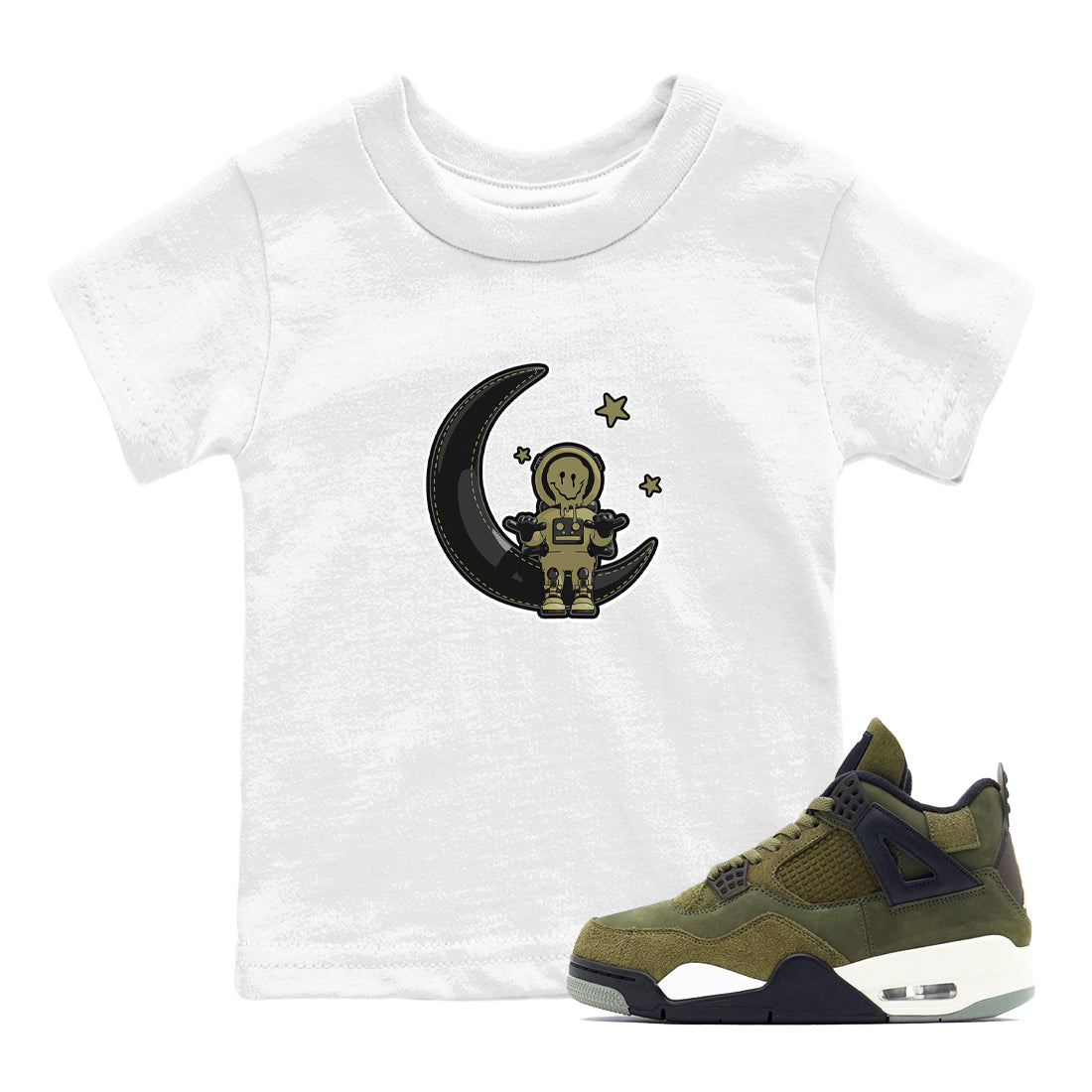 The Astronaut snkmatch Tee Kids - Air Jordan 4 Medium Olive