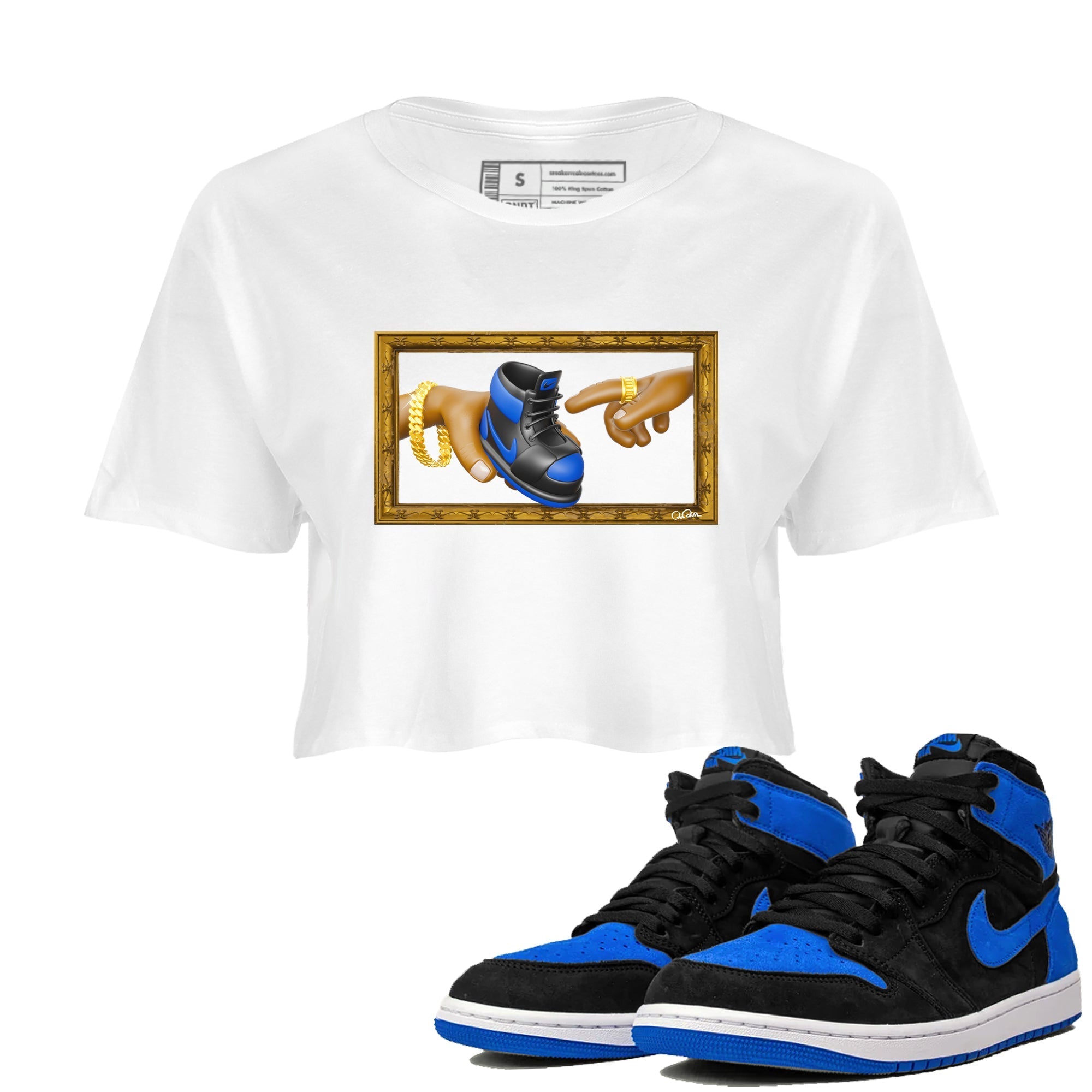 The Creation of Adam snkmatch Women's Top - Air Jordan 1 Royal Reimagined