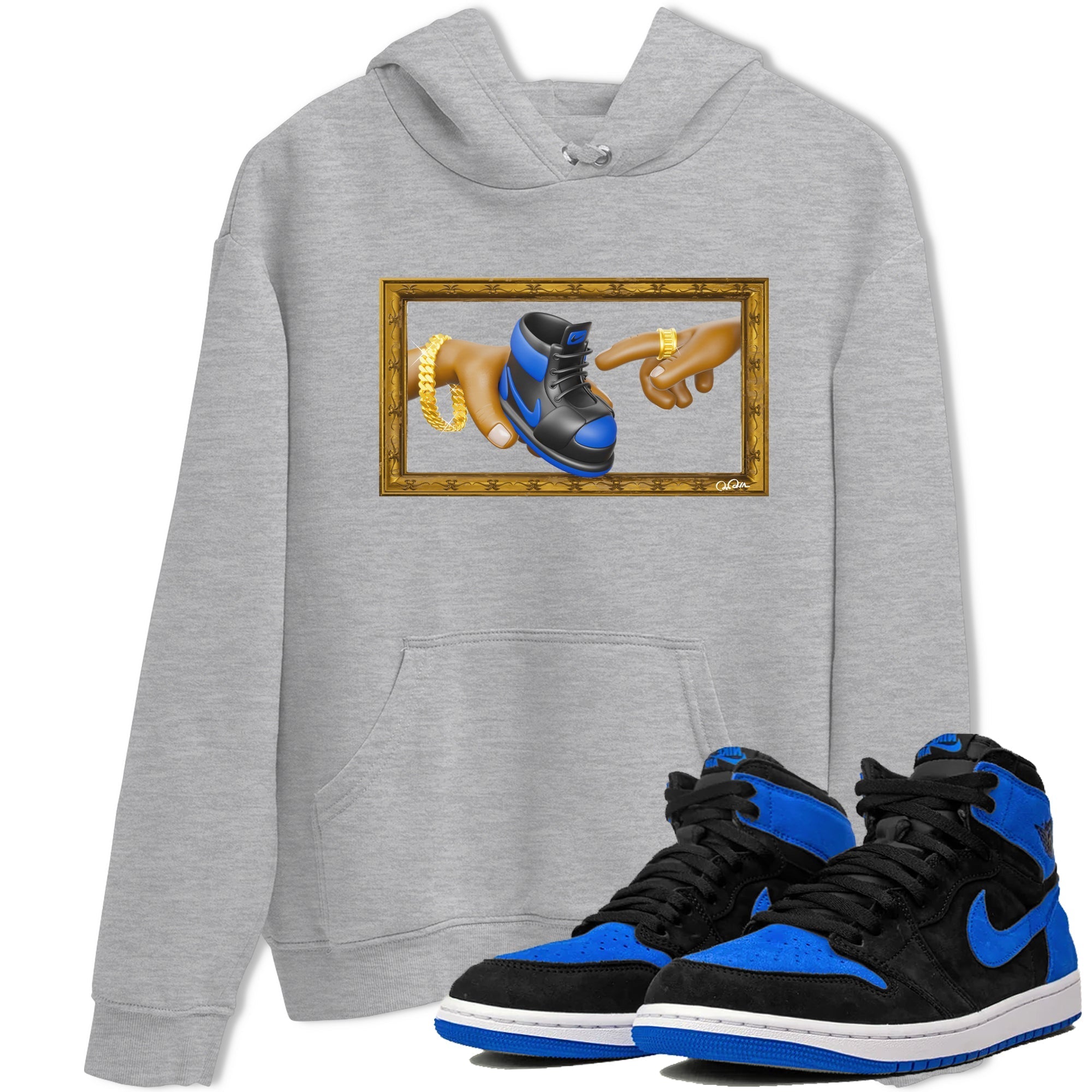 The Creation of Adam snkmatch Tee - Air Jordan 1 Royal Reimagined