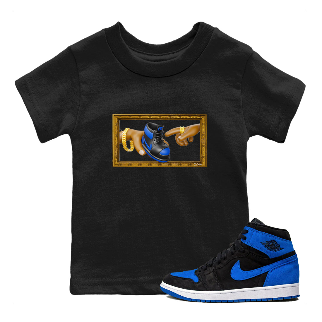 The Creation of Adam snkmatch Tee Kids - Air Jordan 1 Royal Reimagined