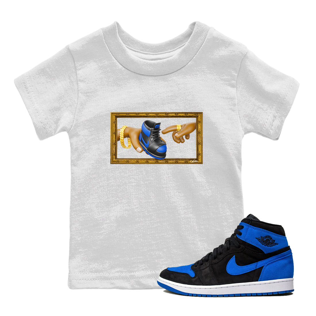 The Creation of Adam snkmatch Tee Kids - Air Jordan 1 Royal Reimagined