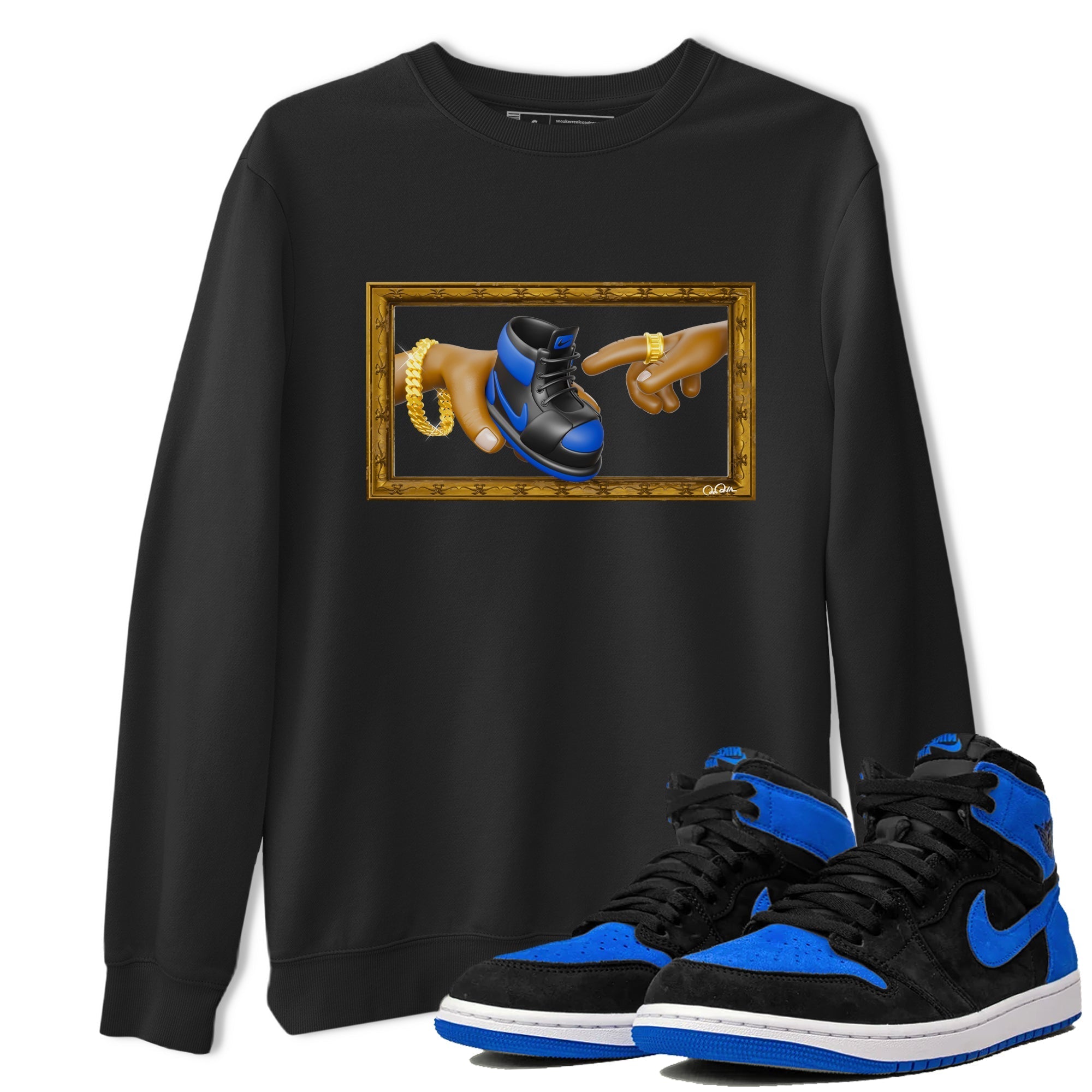 The Creation of Adam snkmatch Tee - Air Jordan 1 Royal Reimagined