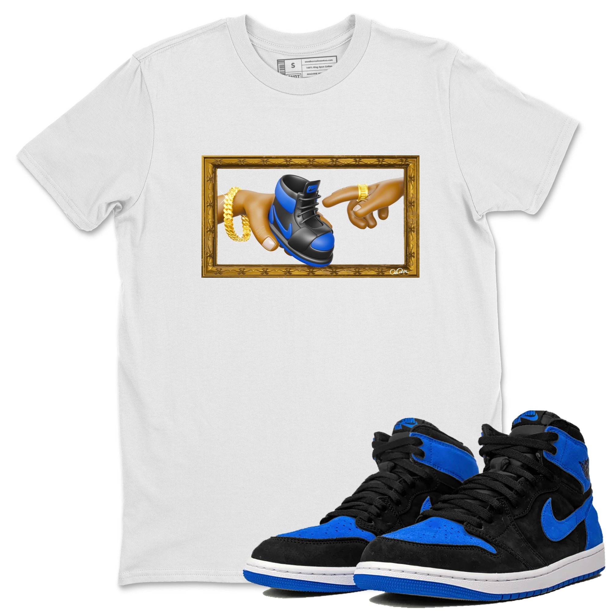 The Creation of Adam snkmatch Tee - Air Jordan 1 Royal Reimagined