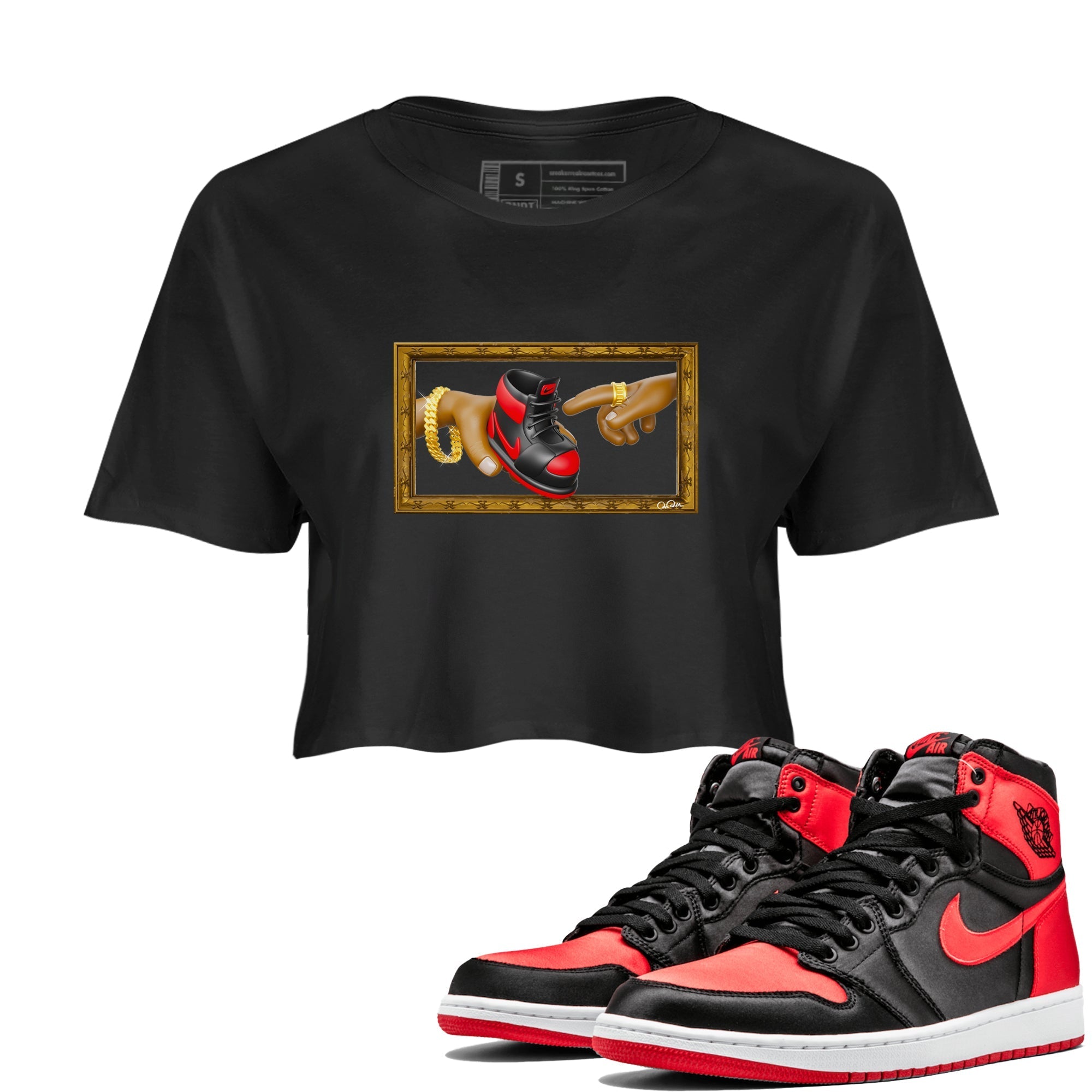 The Creation of Adam snkmatch Women's Top - Air Jordan 1 Satin Bred