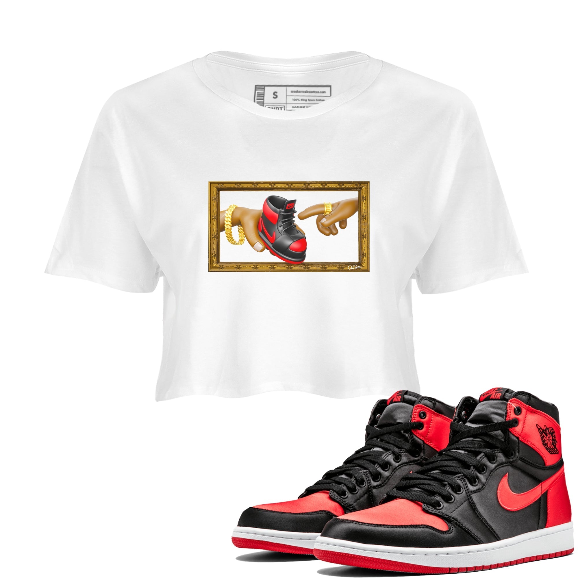 The Creation of Adam snkmatch Women's Top - Air Jordan 1 Satin Bred
