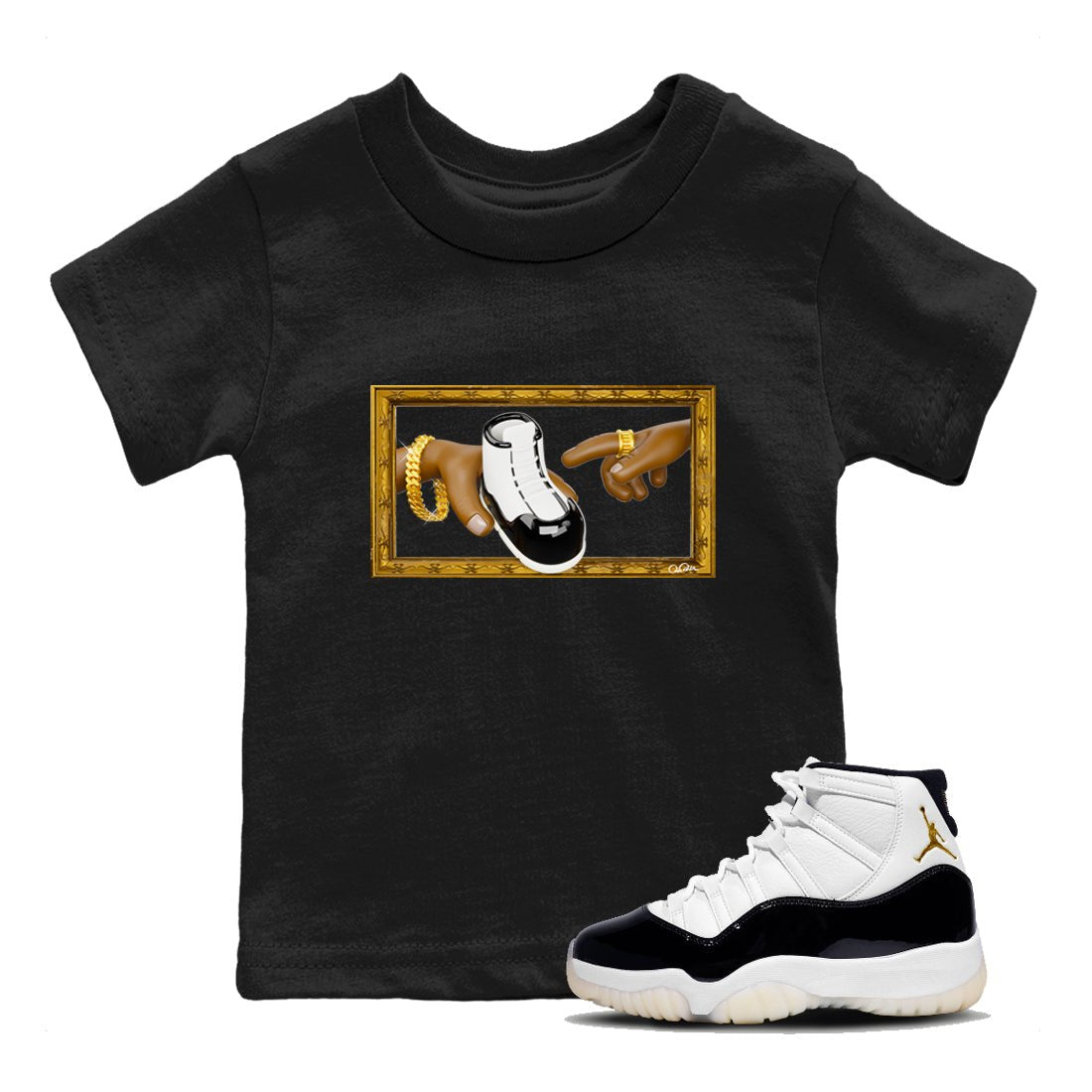 The Creation Of Adam snkmatch Tee Kids - Air Jordan 11 Gratitude