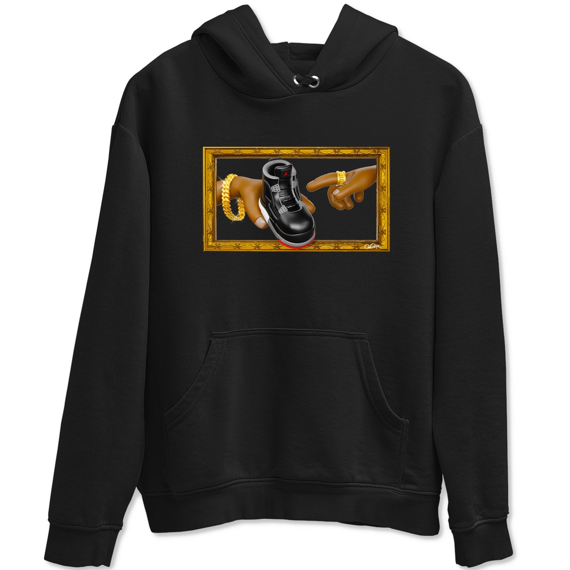 The Creation Of Adam snkmatch Tees - Air Jordan 4 Bred Reimagined
