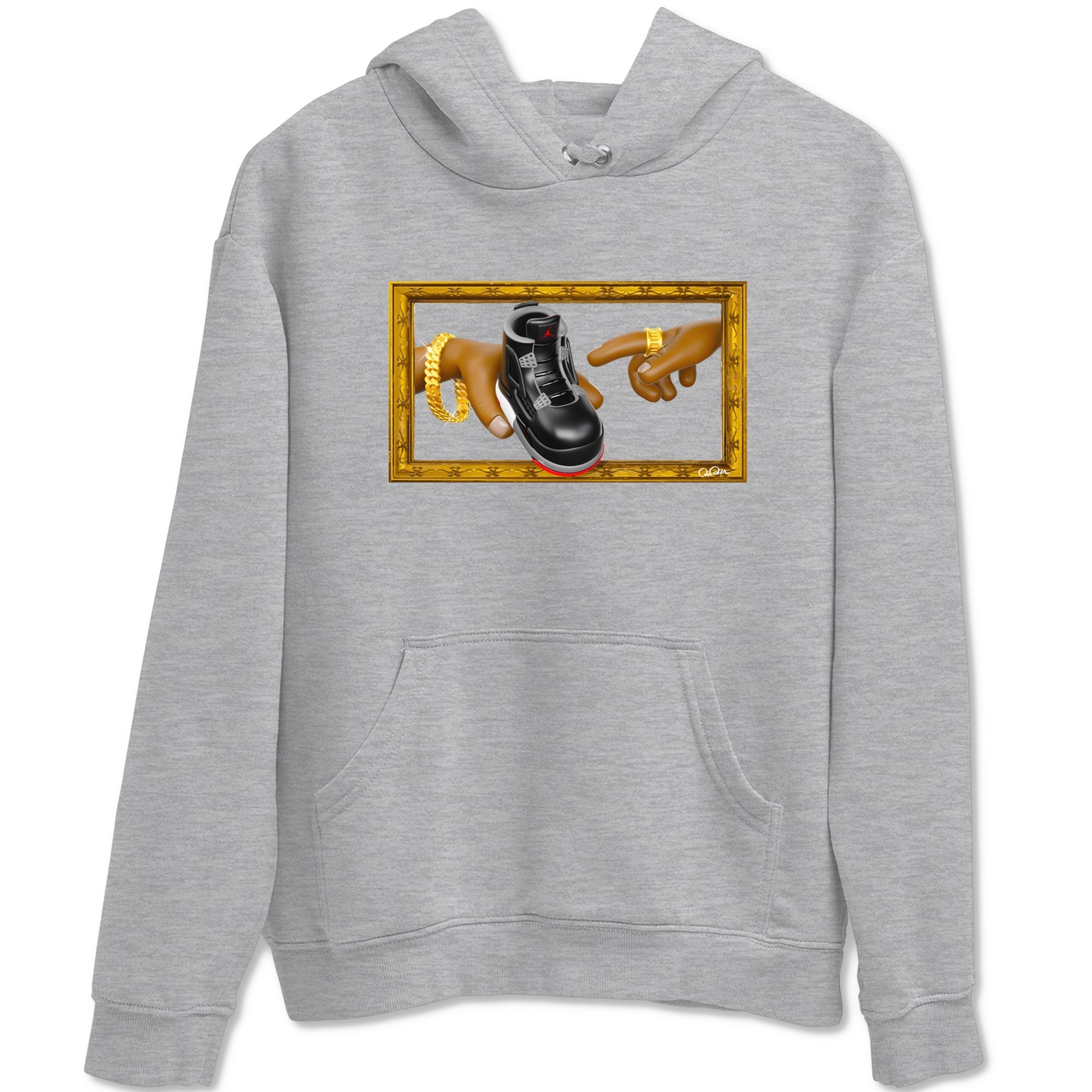 The Creation Of Adam snkmatch Tees - Air Jordan 4 Bred Reimagined